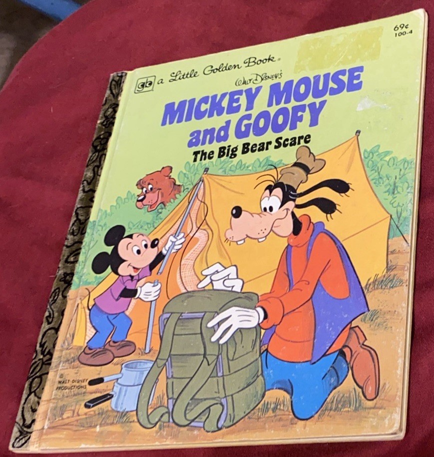 A Little Golden Book Mickey Mouse And Goofy The Big Bear Scare Vintage 1978