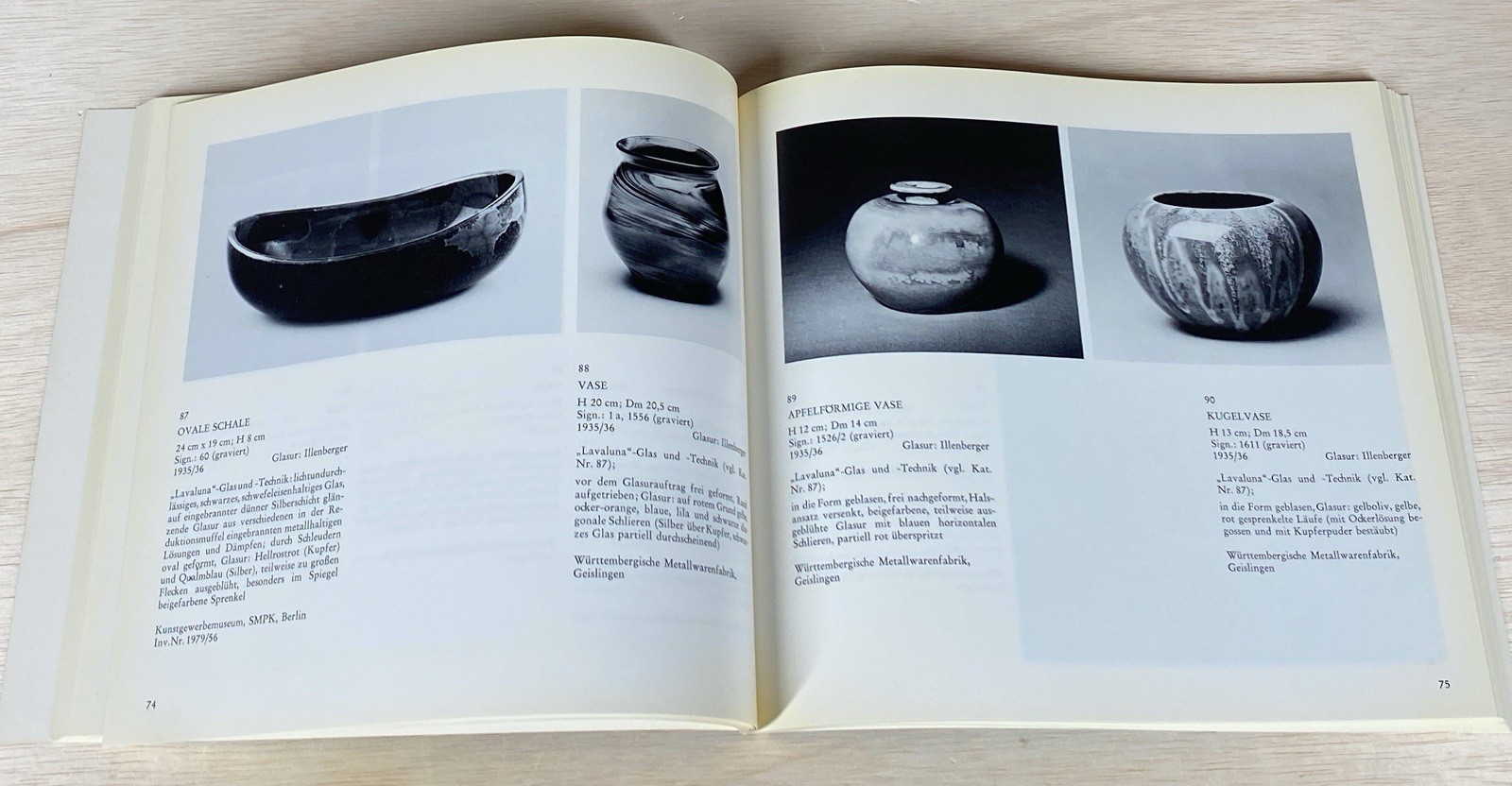 WMF Glass, Ceramic, Metal 1925-1950 Artistic Design Photobook GERMAN Language PB