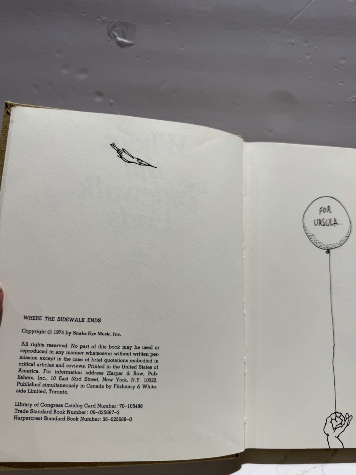 Where The Sidewalk Ends: The Poems and Drawings of, Shel Silverstein (1974, HC)