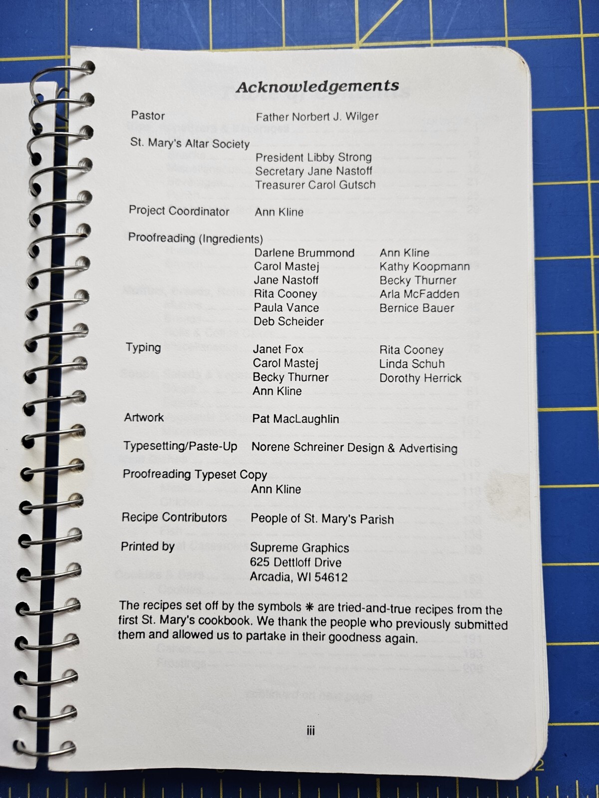 St. Mary’s Parish Cookbook Volume II 1989 Altoona WI Wisconsin Spiral 312 Pages
