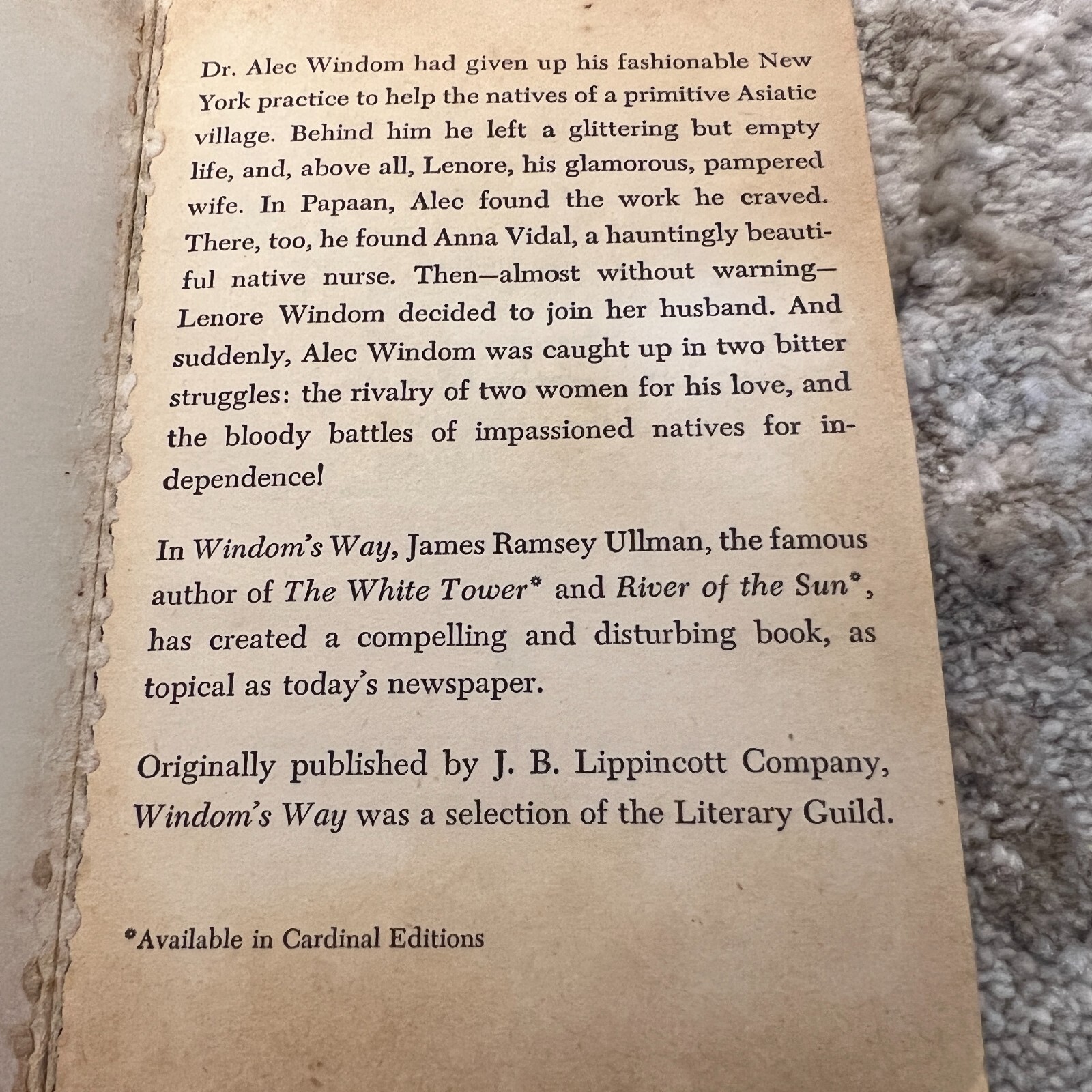 Windom’s Way Medical Romance Paperback by James Ramsey Ullman Pocket Books 1954