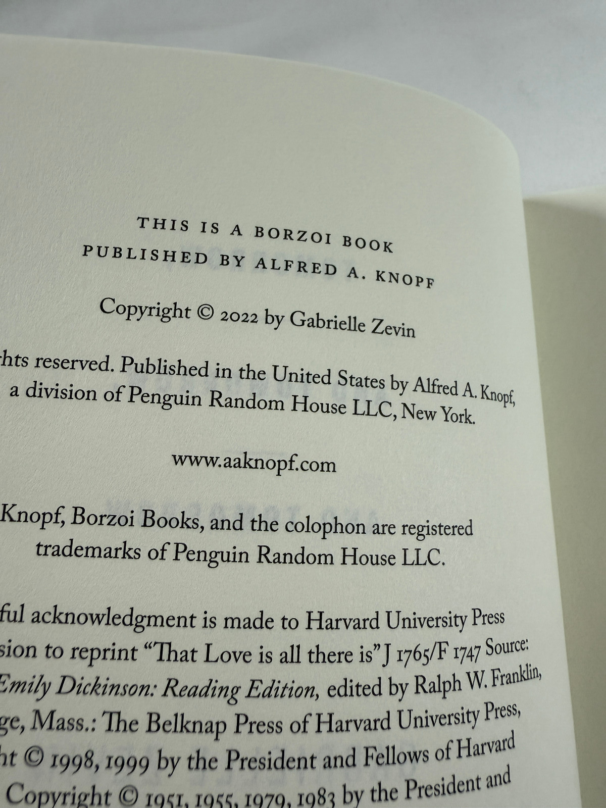 Tomorrow And Tomorrow And Tomorrow Zevin 1st Ed 1st Print HCDJ Borzoi Book