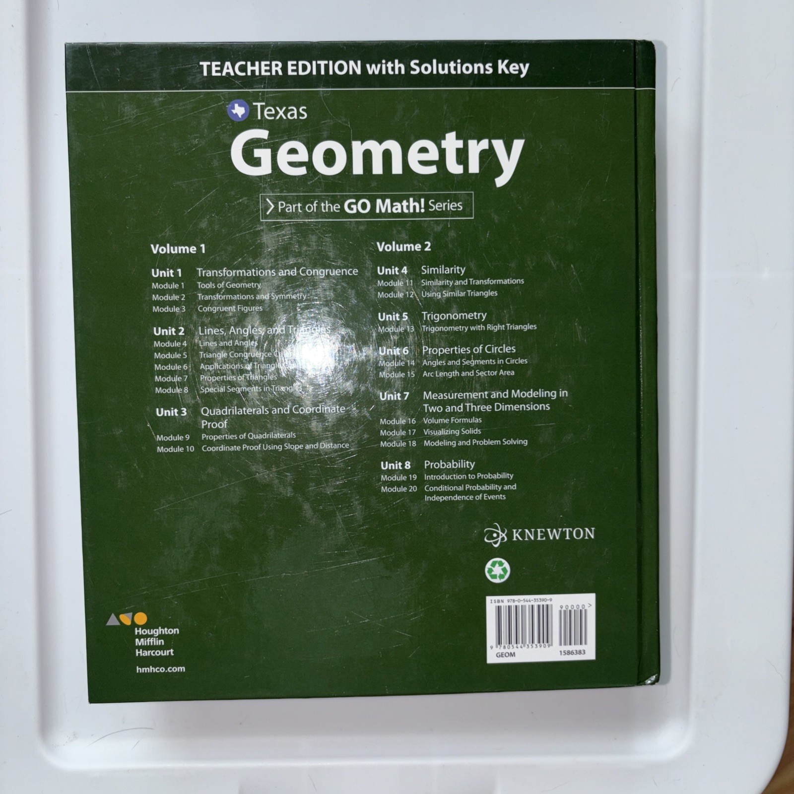 Texas Geometry Teacher Edition With Solutions Key Hardcover