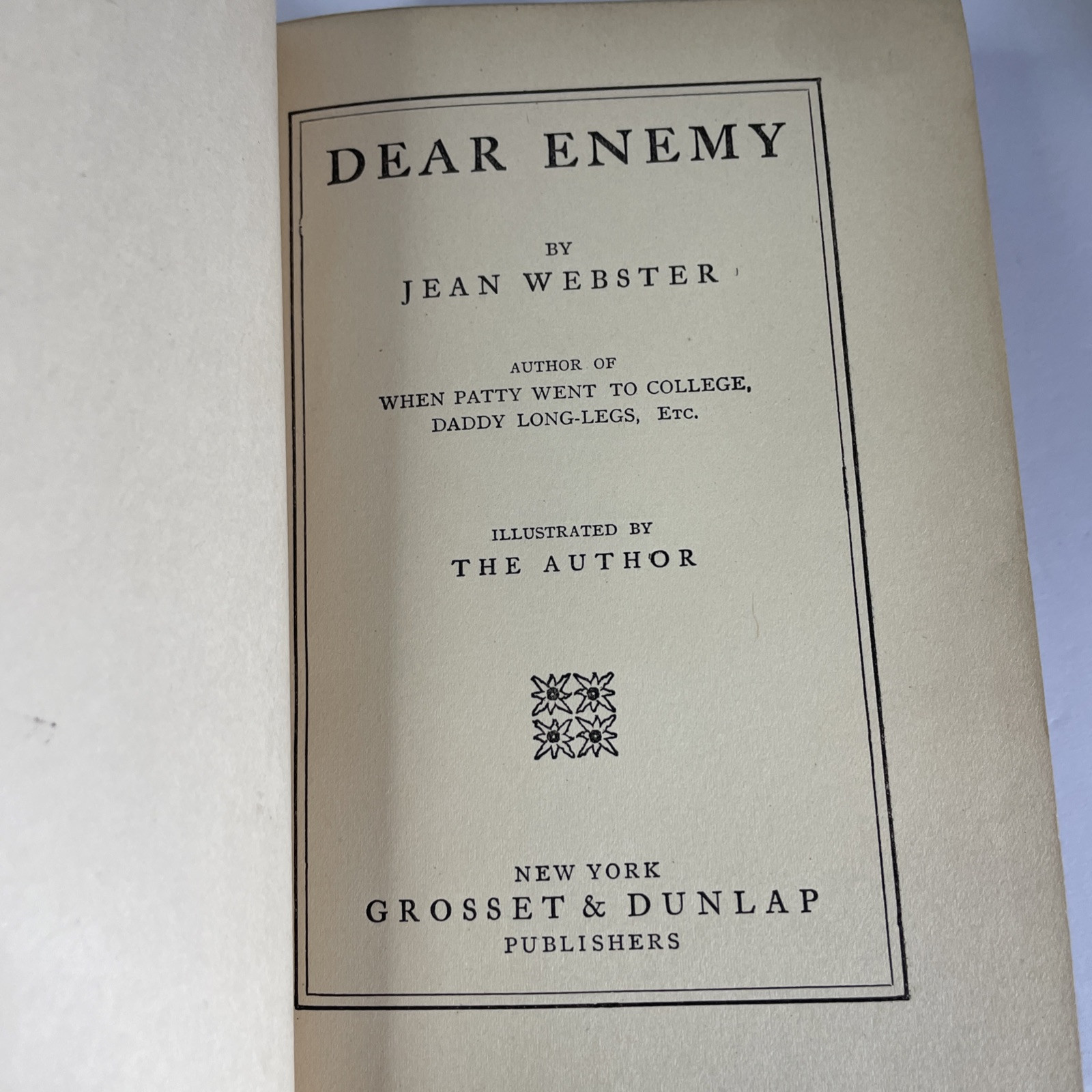 Dear Enemy by Jean Webster Hardcover Book Illustrated Antique 1915