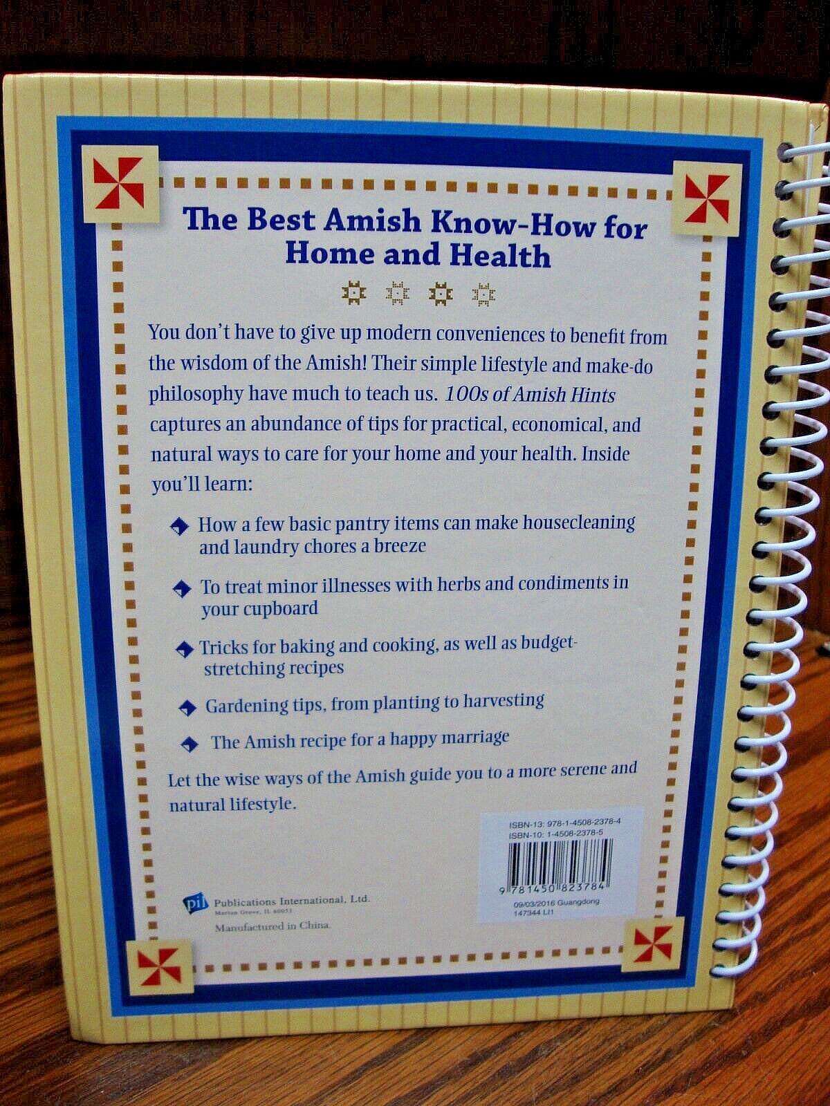 “100s of Amish Hints’ Hardback Spiral Bound Book~by Barbara Duncan 2011 K21
