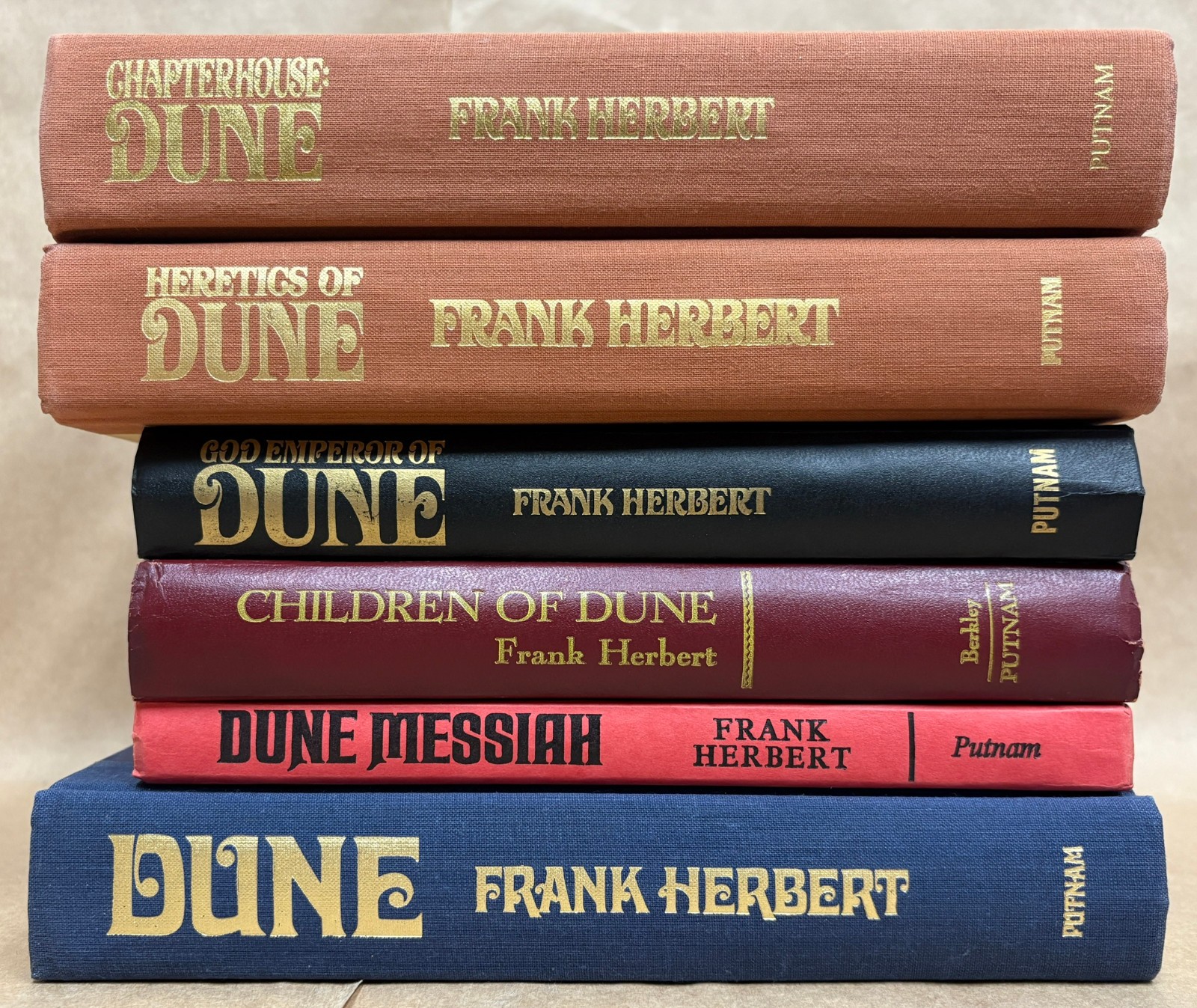 Dune 1-6 Frank Herbert Original Cover HC w/ Dust Jackets Chapter House 1st ed.