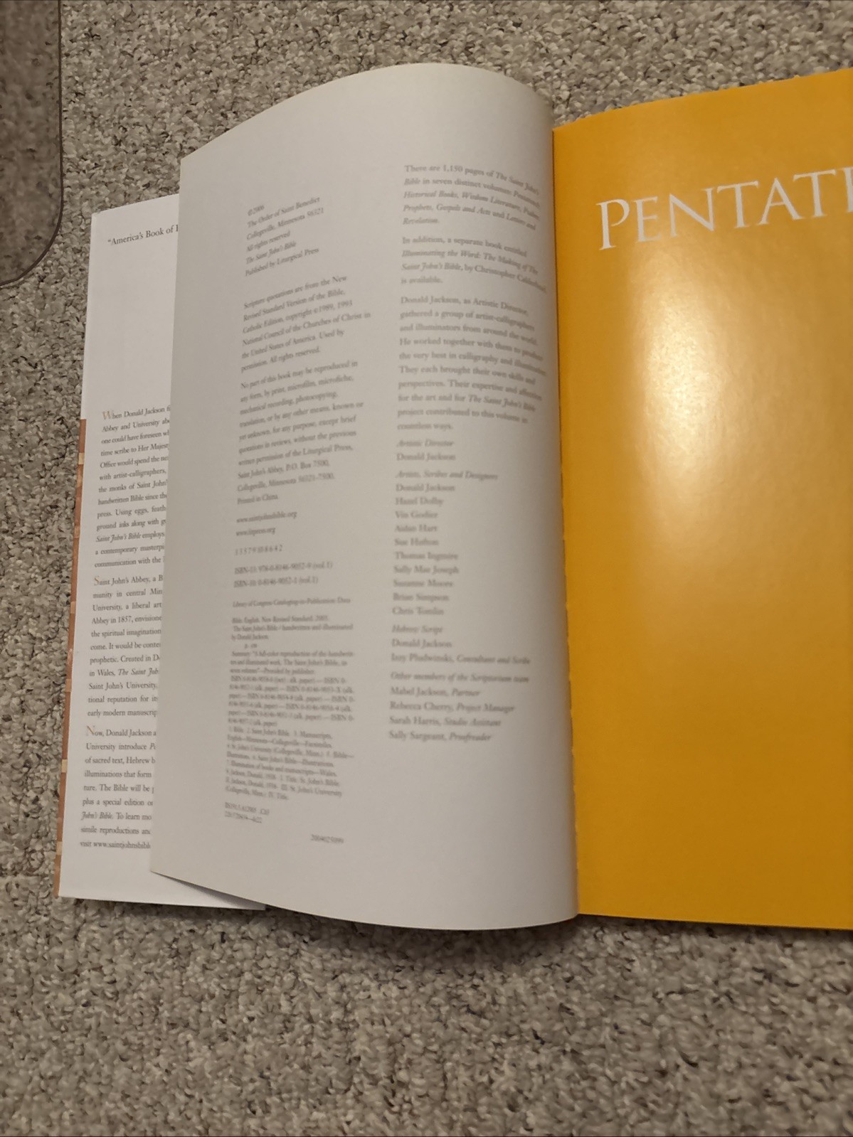 The Saint John’s Bible: Pentateuch Volume 1 by Donald Jackson Hardcover 2006