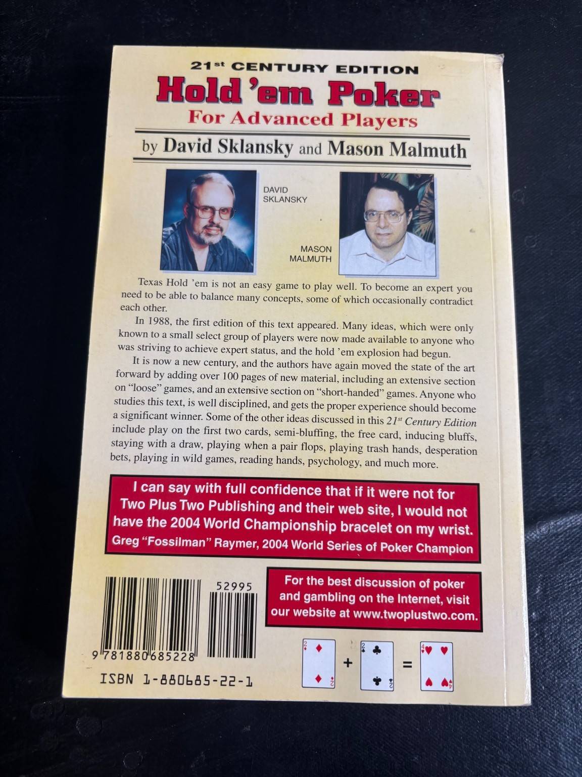 Hold ’em Poker For Advanced Players Sklansky Malmuth 1999 21st Century Edition