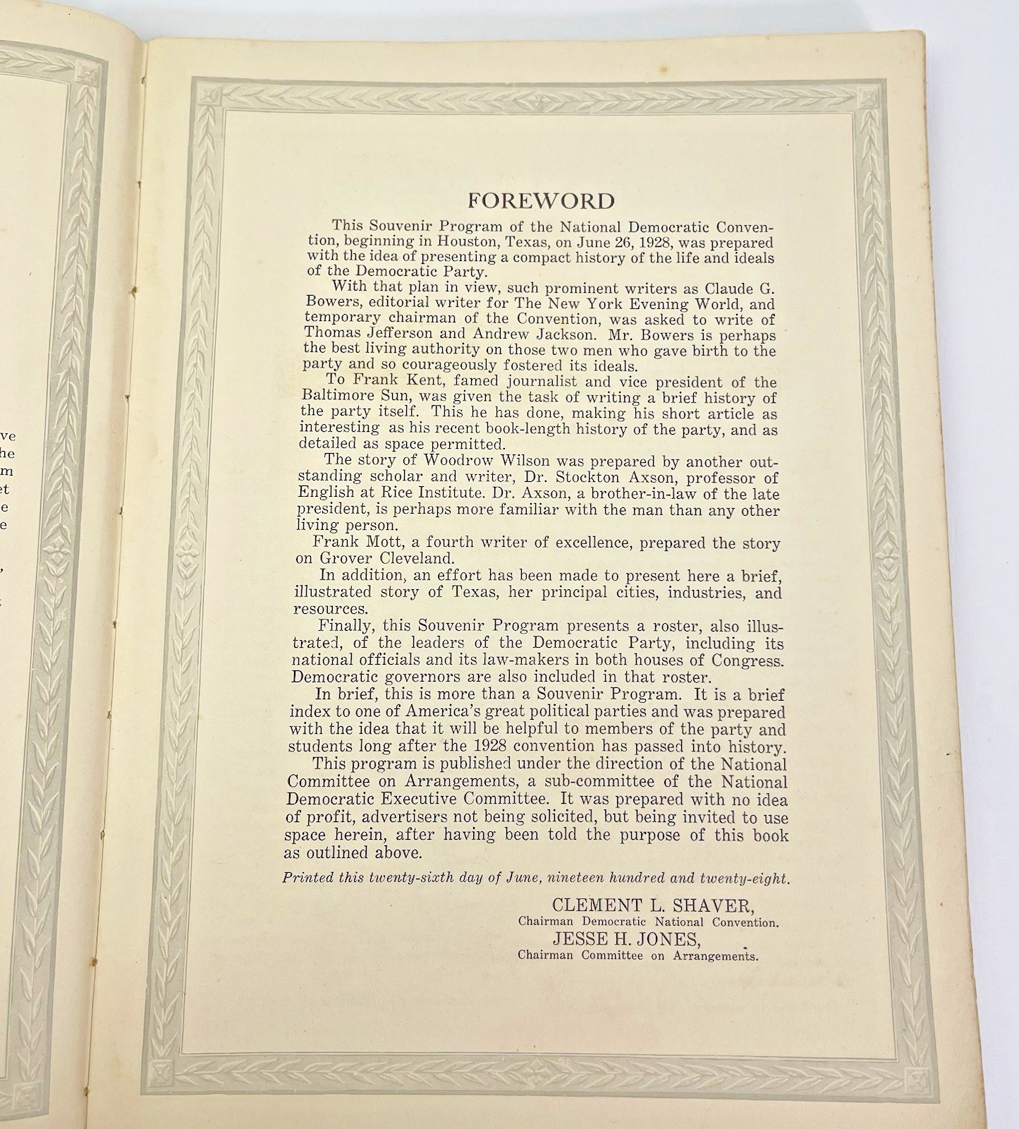 1928 Democratic National Convention Official Souvenir Program Extremely Rare!