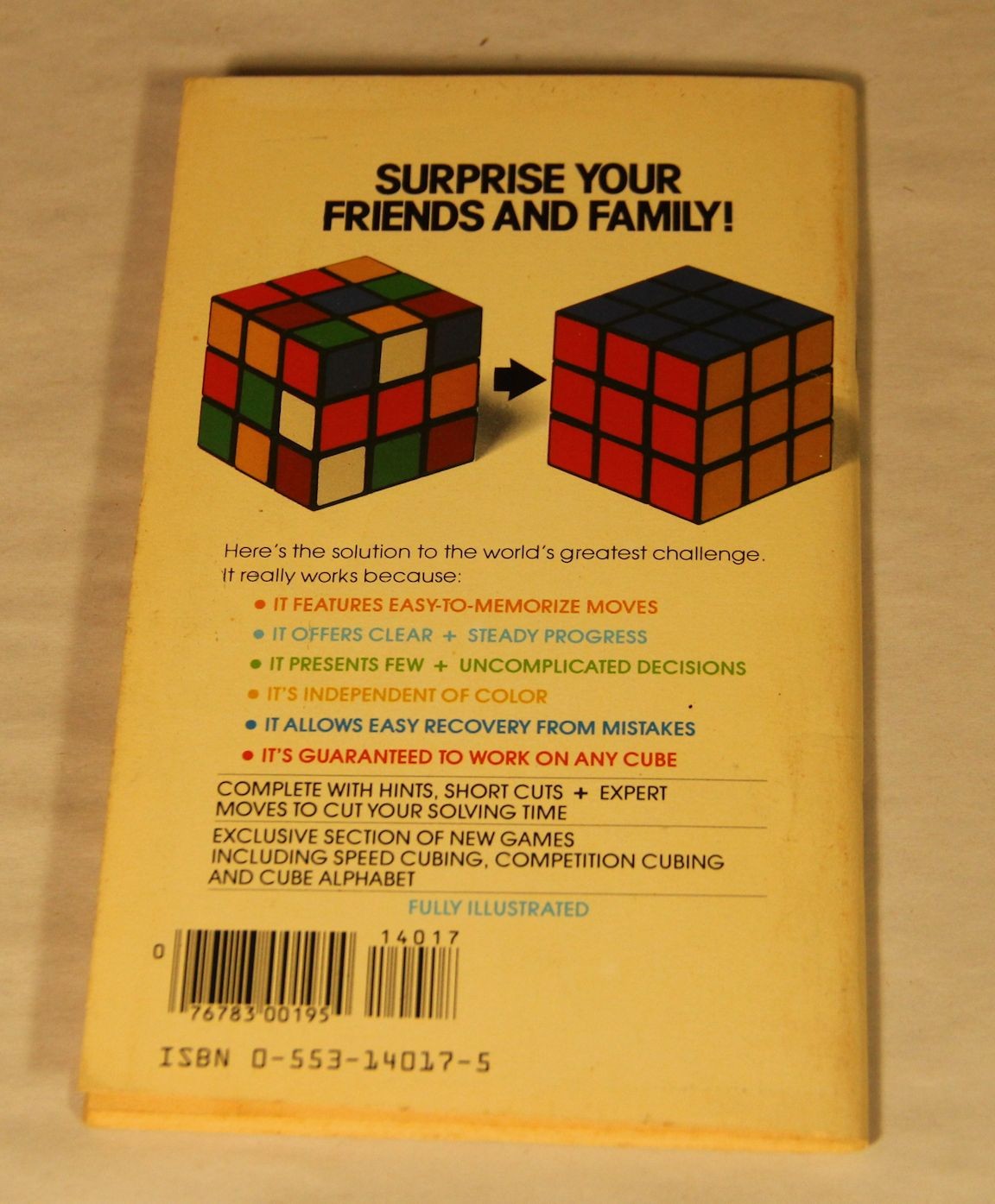 The Simple Solution to Rubik’s Cube ~ James G Nourse ~ Bantam ~ 1981 ~ VERY GOOD