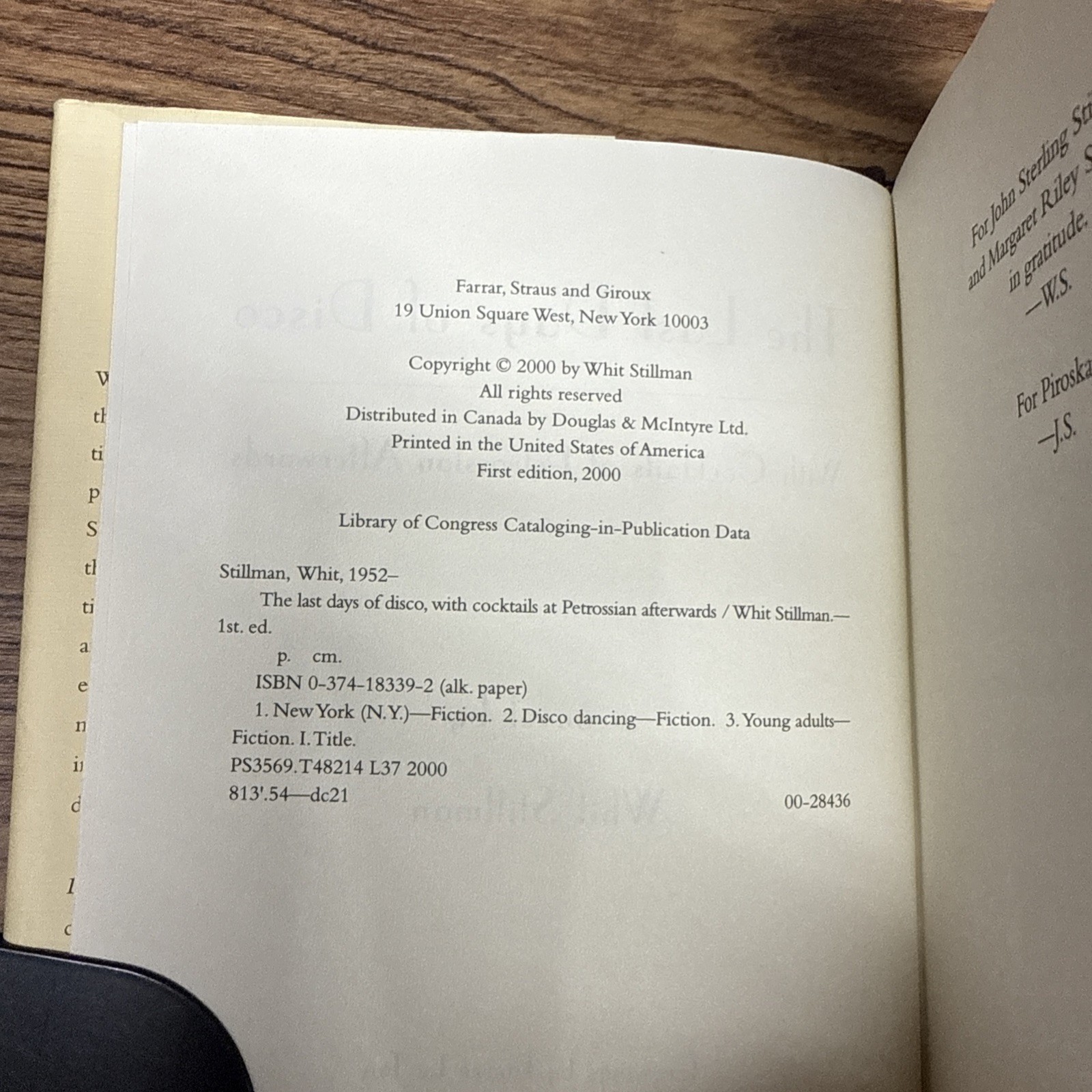 Last Days of Disco by Whit Stillman ~ First Edition Stated UNREAD w DJ wear SEE