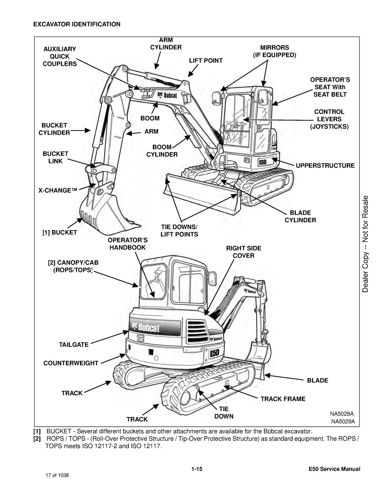 BOBCAT E50 Compact Excavator Service Manual 2019, SECURED, COVERING, XL FOLDOUTS