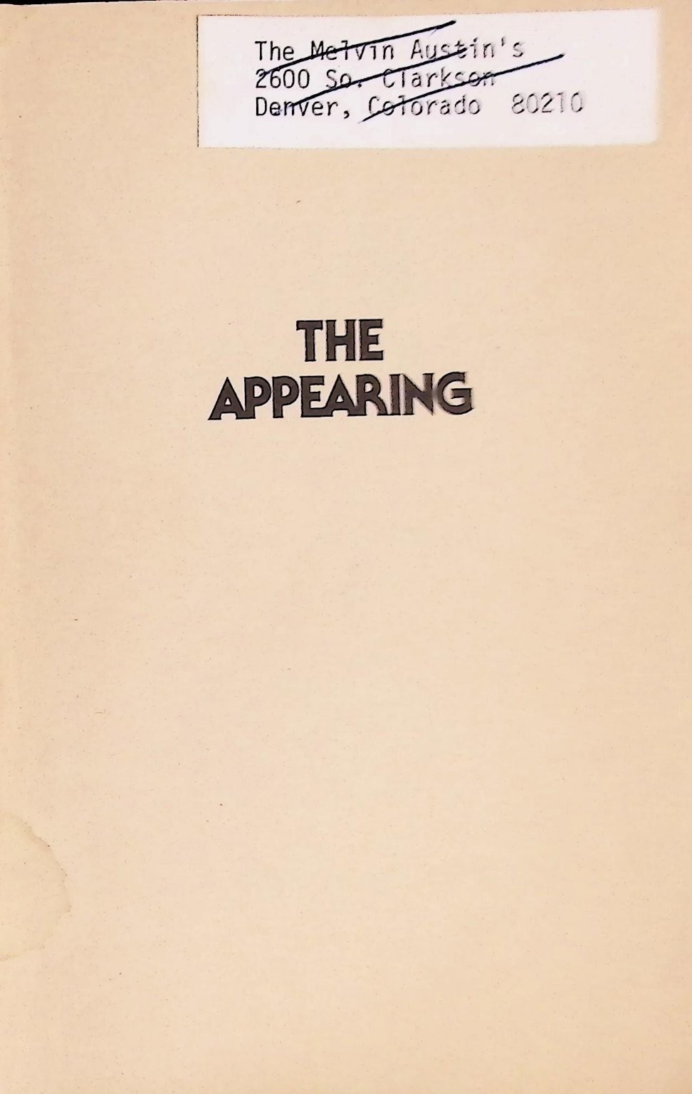 The Appearing Penny Estes Wheeler 1979 Christian Fiction Dystopian Southern Pub