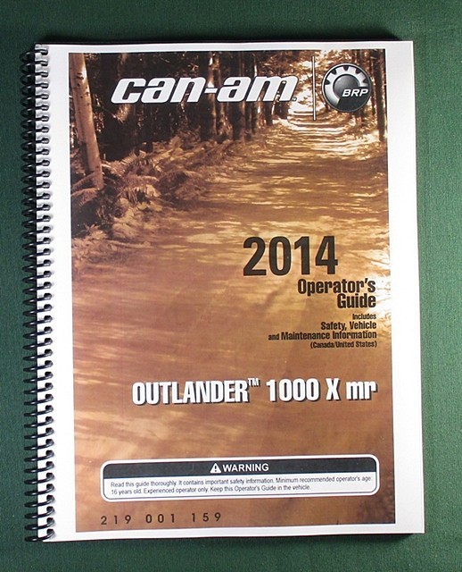 2014 Can-Am Outlander 1000X mr Owner’s Manual: 152 Pages & Protective Covers
