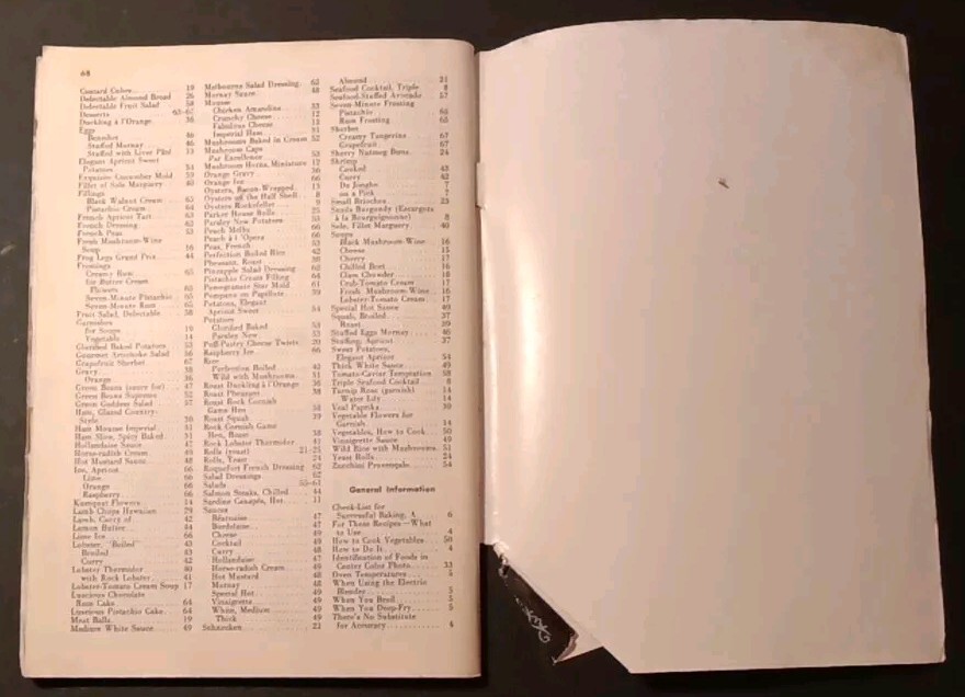Vtg 1955 The Gourmet Foods Cookbook w/152 Recipes by Culinary Arts 68 Pages