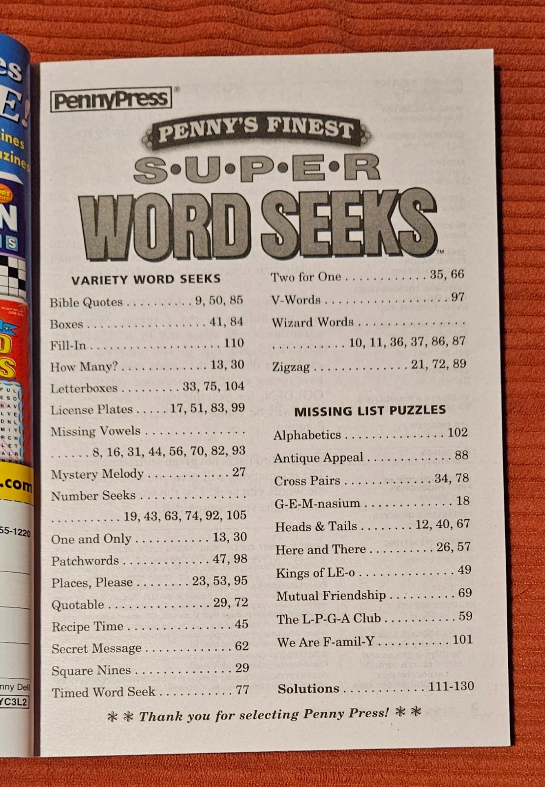 Lot of 3 Penny Press Penny’s Finest Super Word Search Seek Puzzle Books Variety