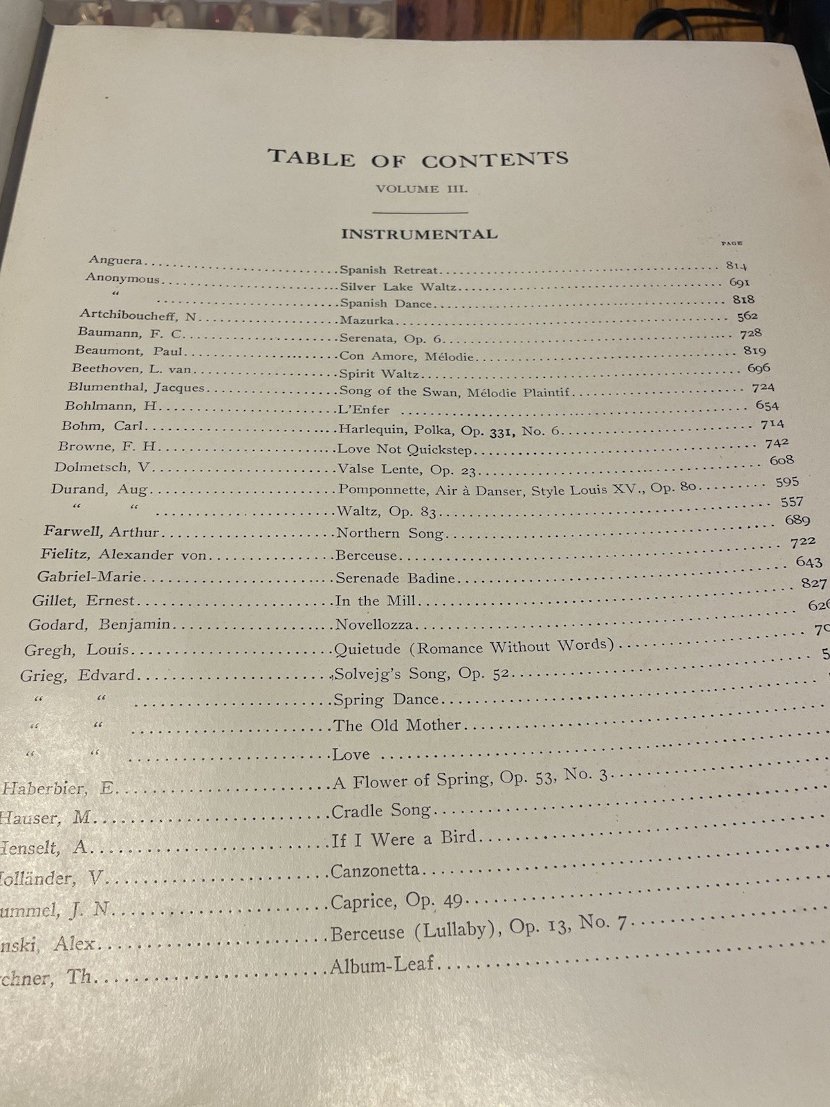 1909 VOLUMES 1-5 WORLDS BEST MUSIC INSTRUMENTAL Index The University Society