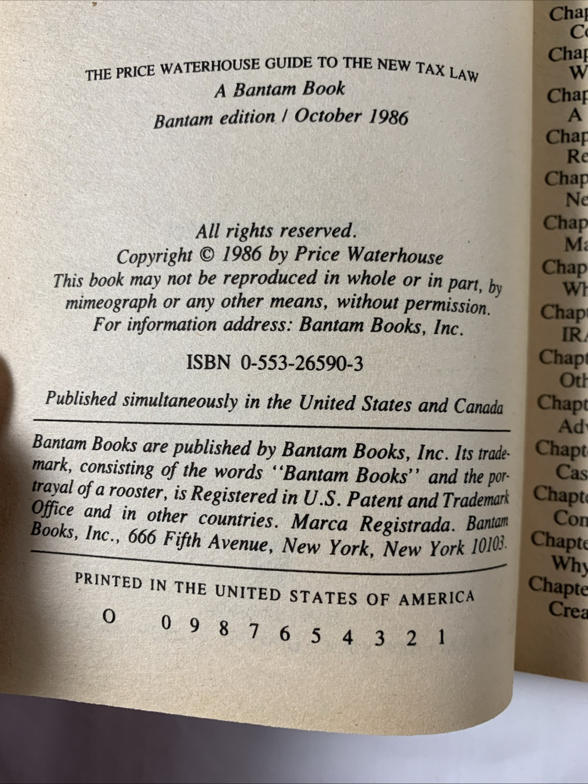 1986 Price Waterhouse Guide to the New Tax Law