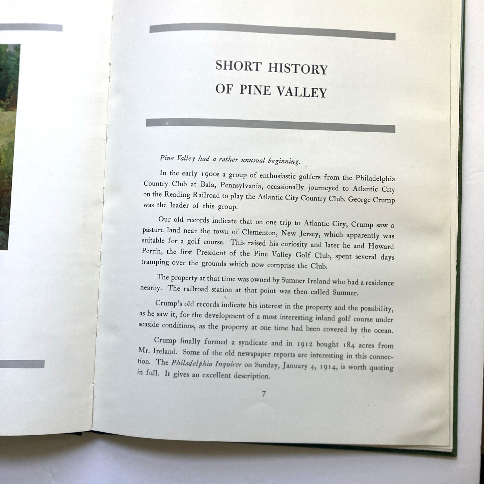 Short History Of Pine Valley Golf Club PVGC – 1974 3rd Edition Hardcover Book
