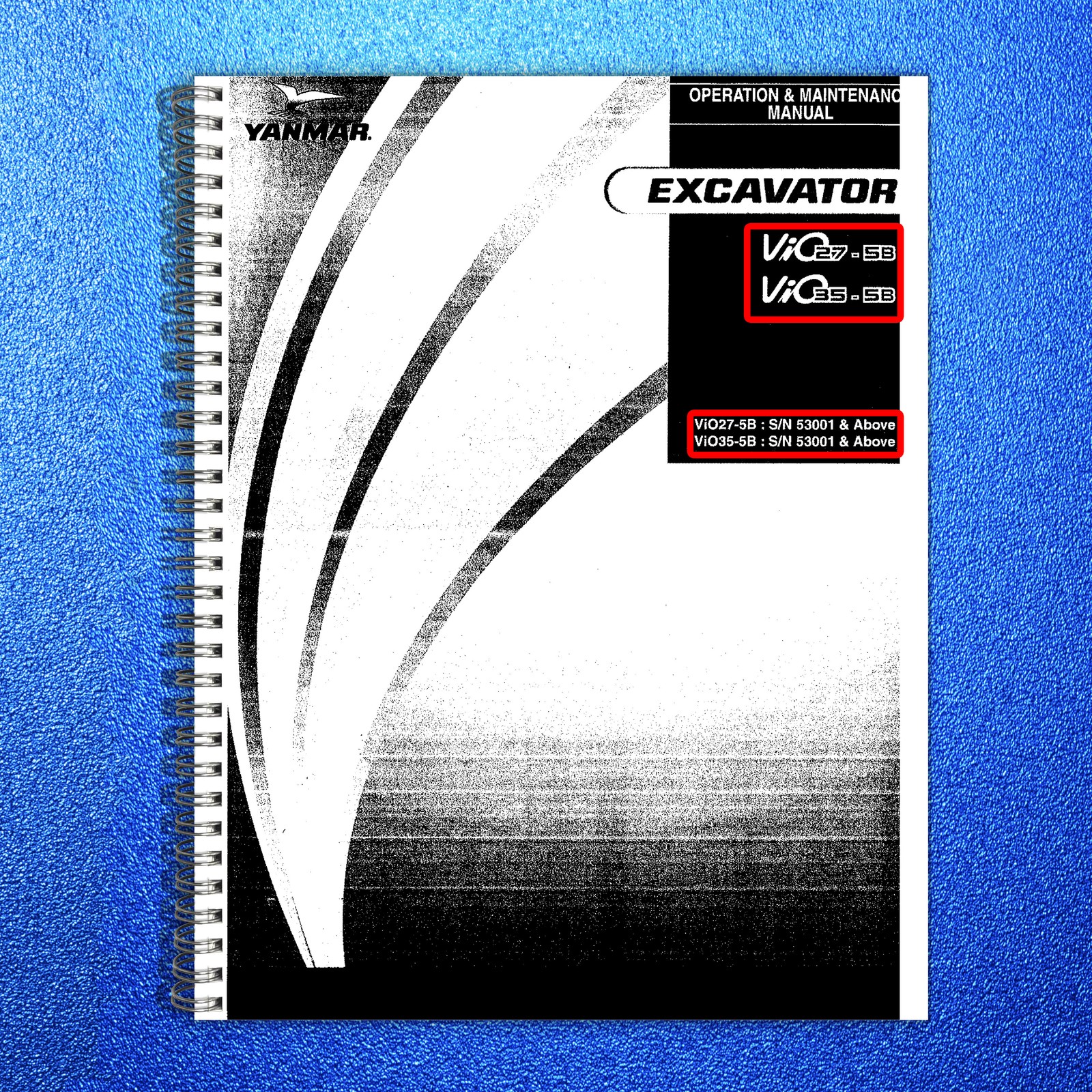 YANMAR ViO27-5B ViO35-5B Excavator Operators Manual – WIRE BOUND – COVERS