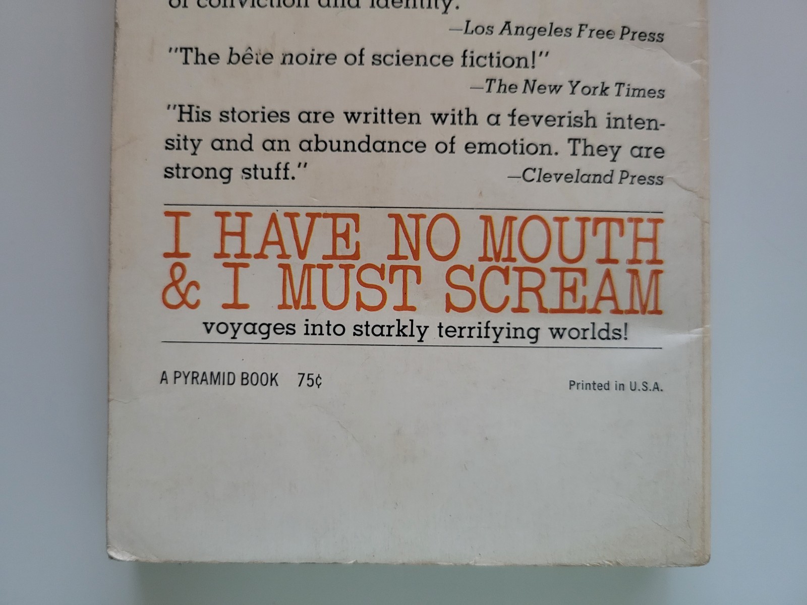 1972 I HAVE NO MOUTH & I MUST SCREAM 2ND PRINT PAPERBACK HARLAN ELLISON PYRAMID