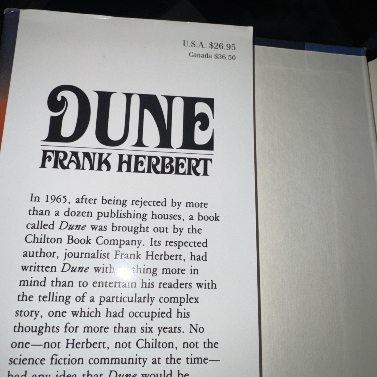 Dune Frank Herbert 1984 First Putnam Edition Printing Hard Cover And Jacket