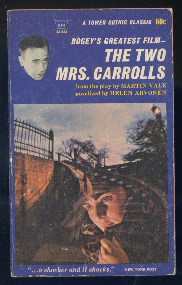 The Two Mrs. Carrolls by Helen Arvonen-Bogart Paperback Movie Tie-In-1967