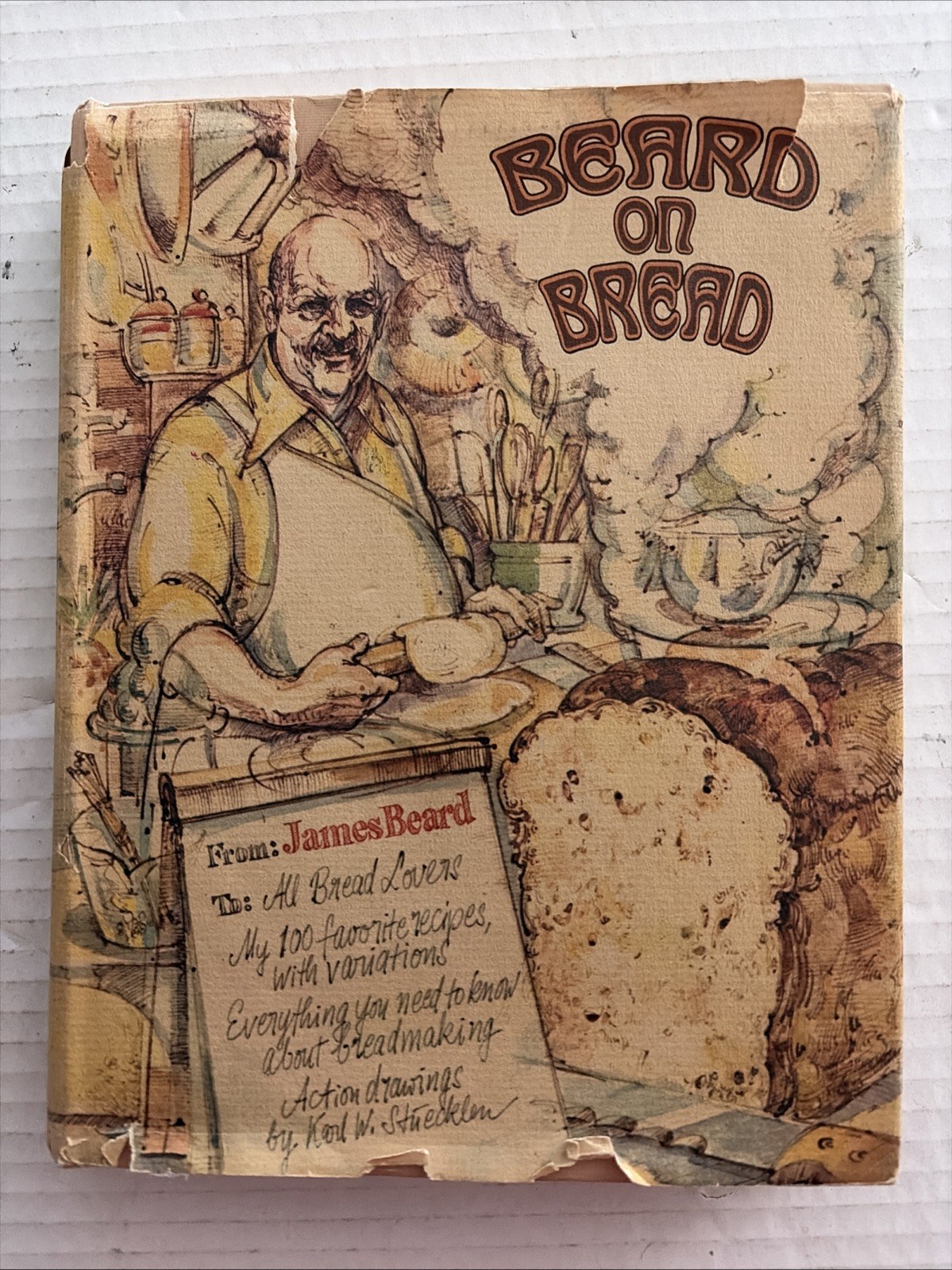 Beard on Bread Signed By James Beard 5th Printing 1974 Rolls Flat HC DJ