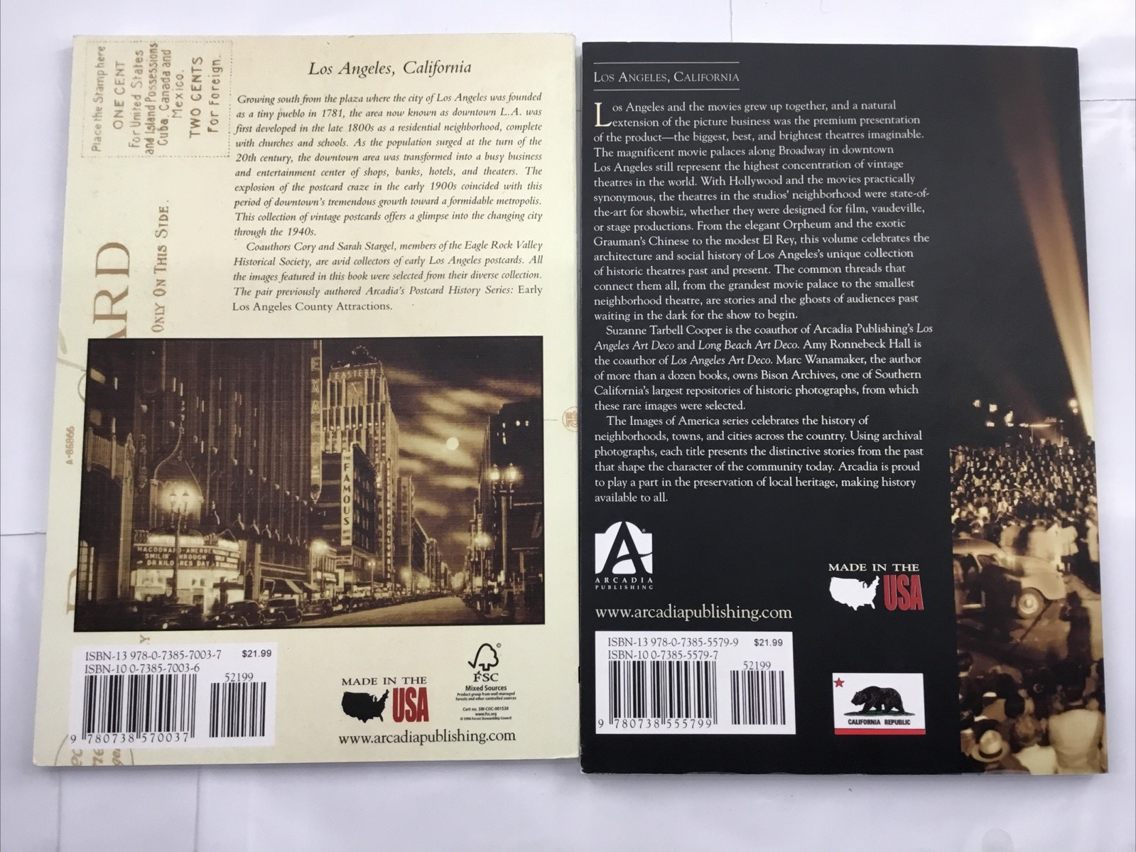 Los Angeles California 2 Book Photographic History Books Early Downtown Theaters