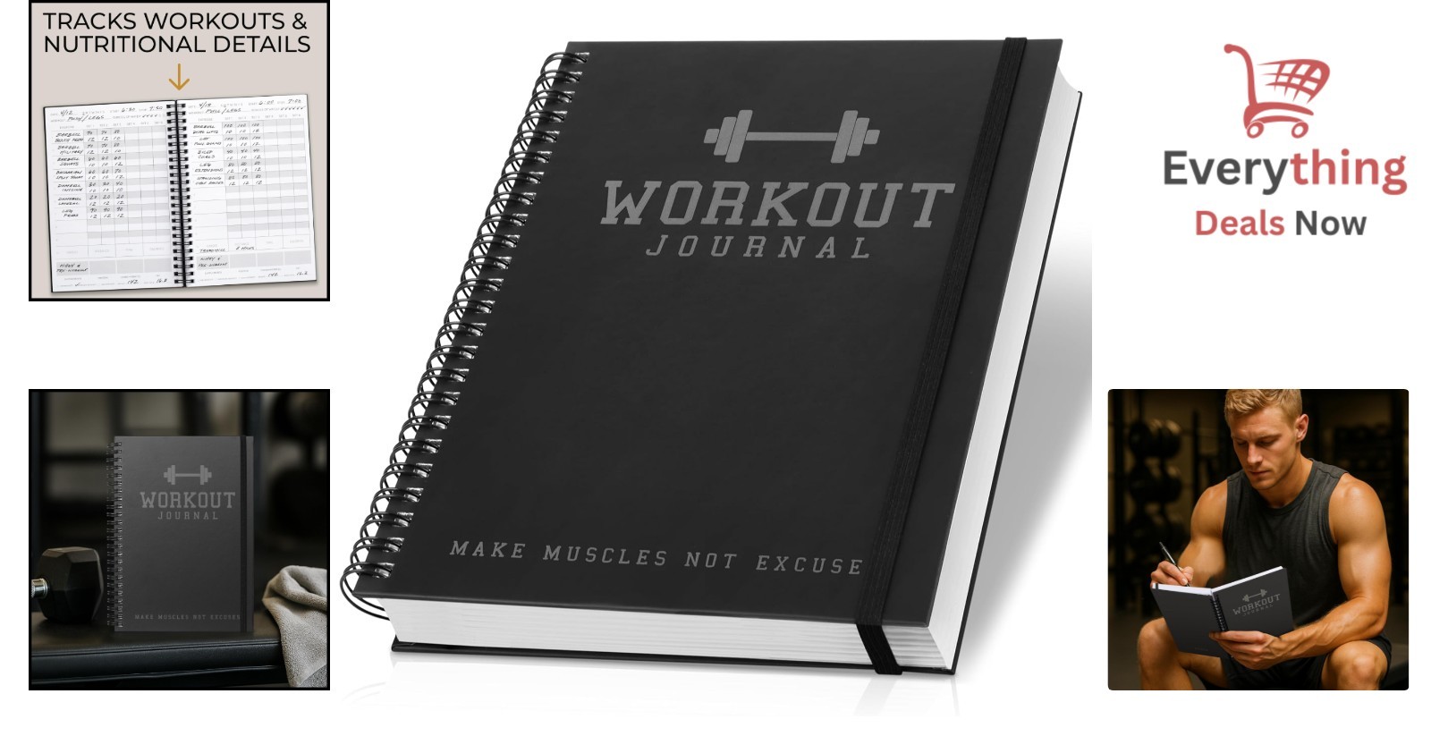Gym Workout Journal A5 Weight Lifting Tracker Fitness Planner Goal Setting Log