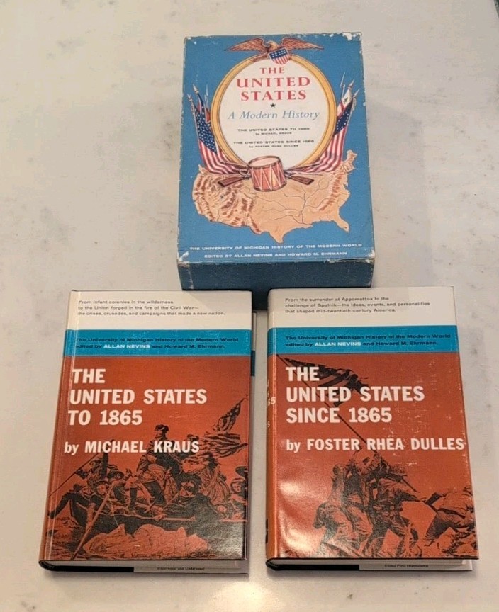 THE UNITED STATES A MODERN HISTORY BY KRAUS DULLES 2 VOL. HC BOOK BOX SET 1959