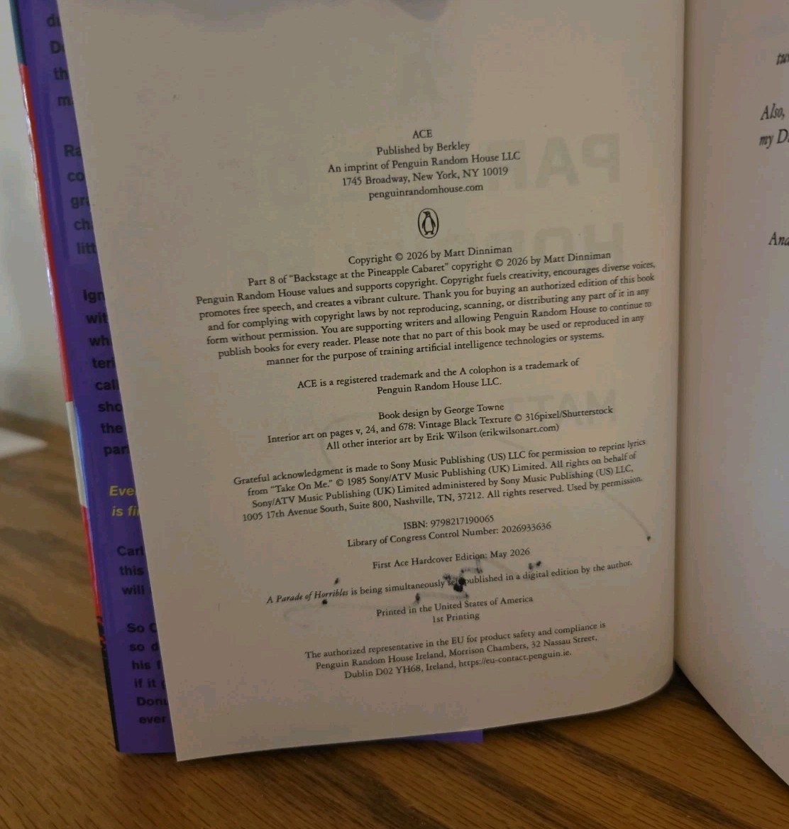 MATT DINNIMAN A Parade of Horribles SIGNED 1st Edition Dungeon Crawler Carl 🆕 ✅