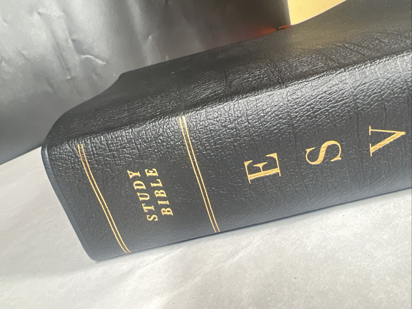 ESV Study Bible Large Print Genuine Black Leather Crossway Gilt Edges