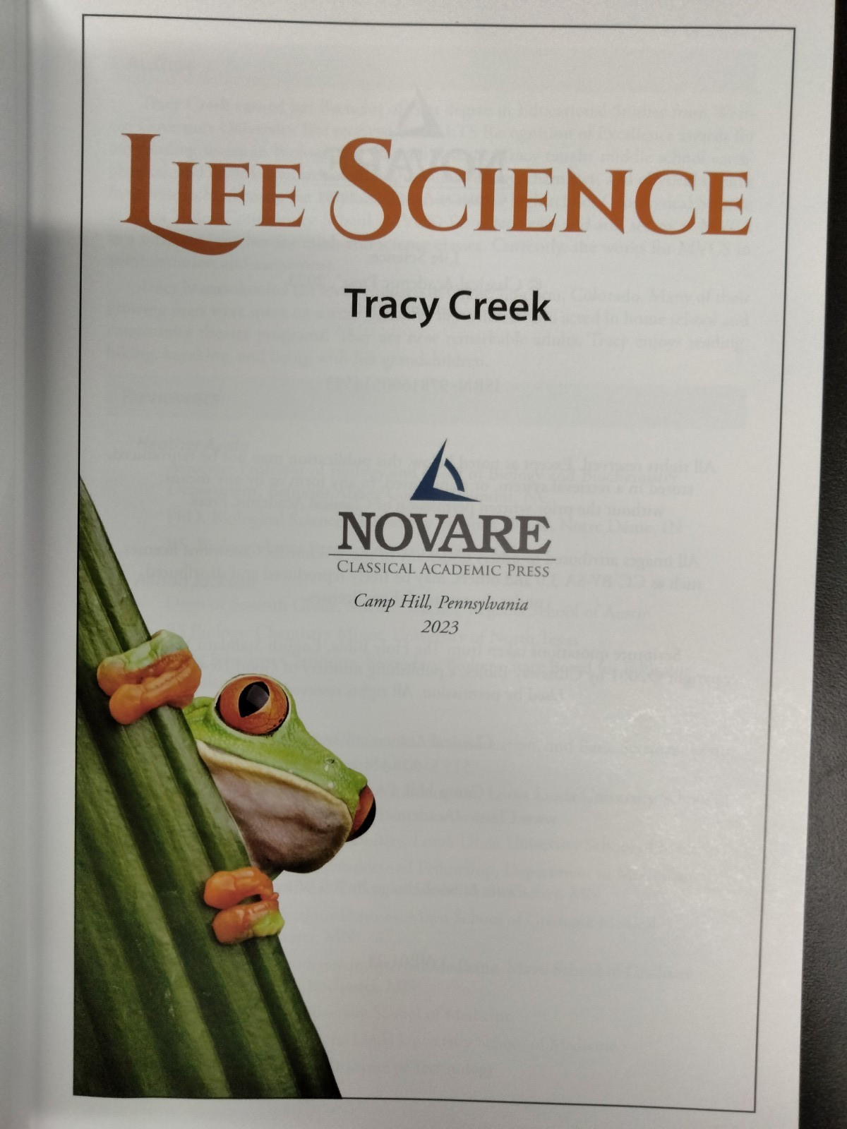 Life Science Novare Classical Academic Press Tracy Creek