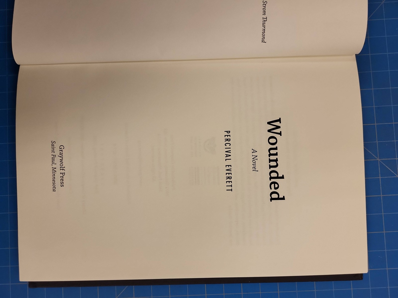 Percival Everett Wounded A Novel First Edition Hardcover 2005 Graywolf Press