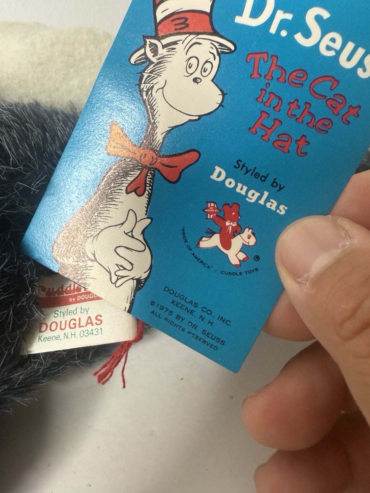 VTG 70s Dr Suess 1st Edition Books Lot of 7 with 1975 Cat in the Hat Plush Toy