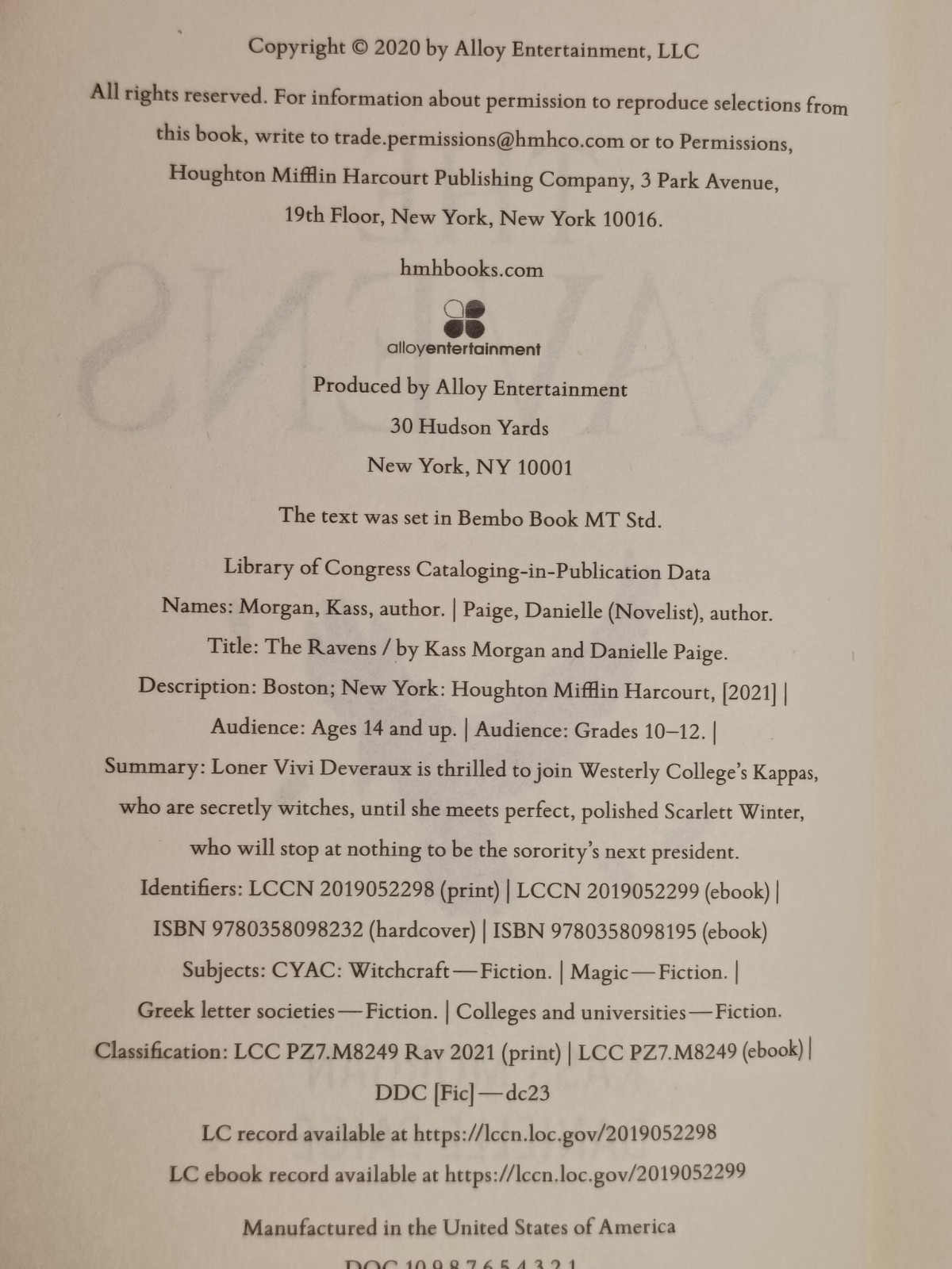 *Signed* The Ravens by Kass Morgan & Danielle Paige – 2020 Once Upon Book Club
