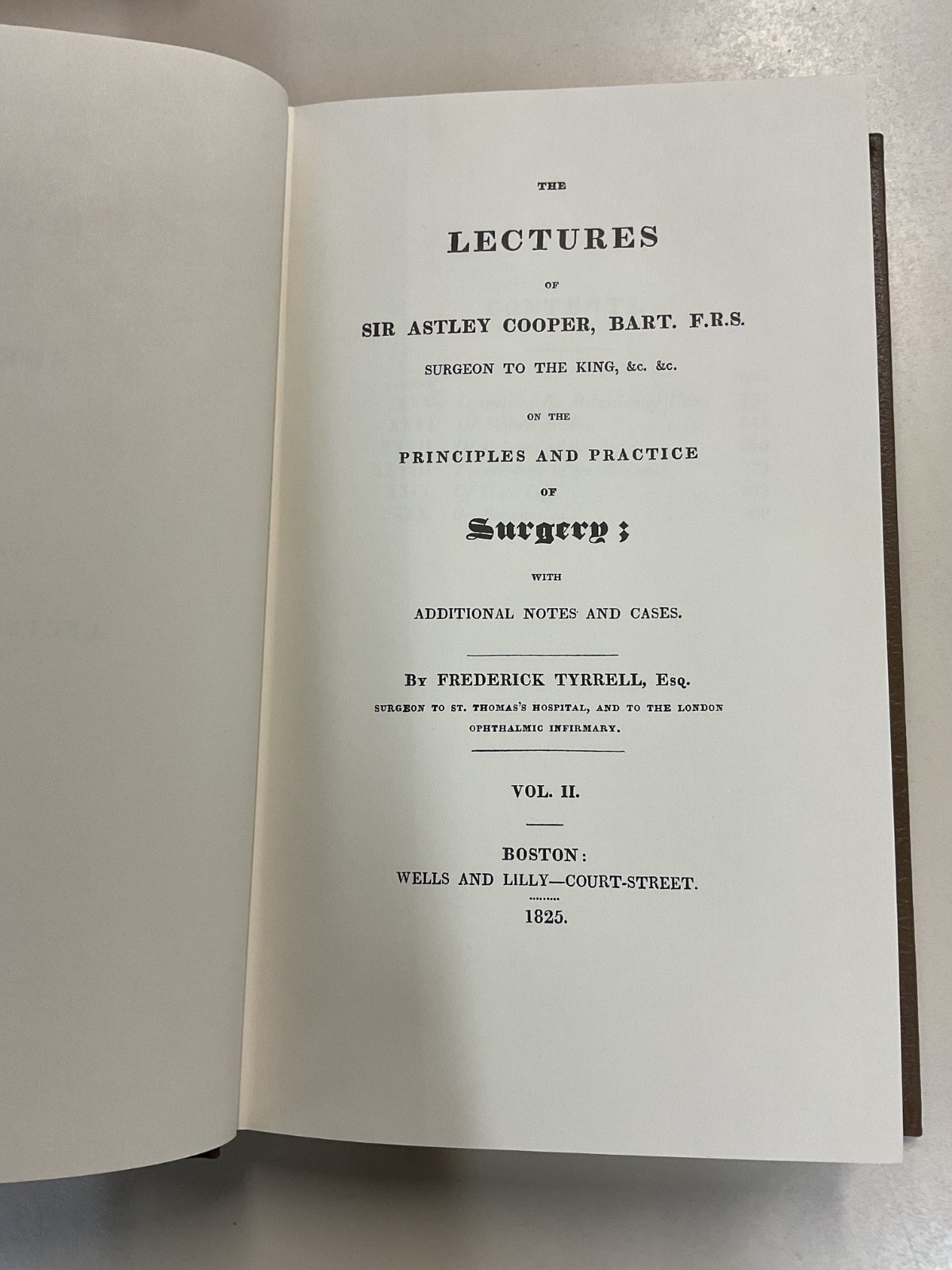 Lectures on the Principles and Practice of Surgery Cooper HC Spec Ed 1989 2 Vol