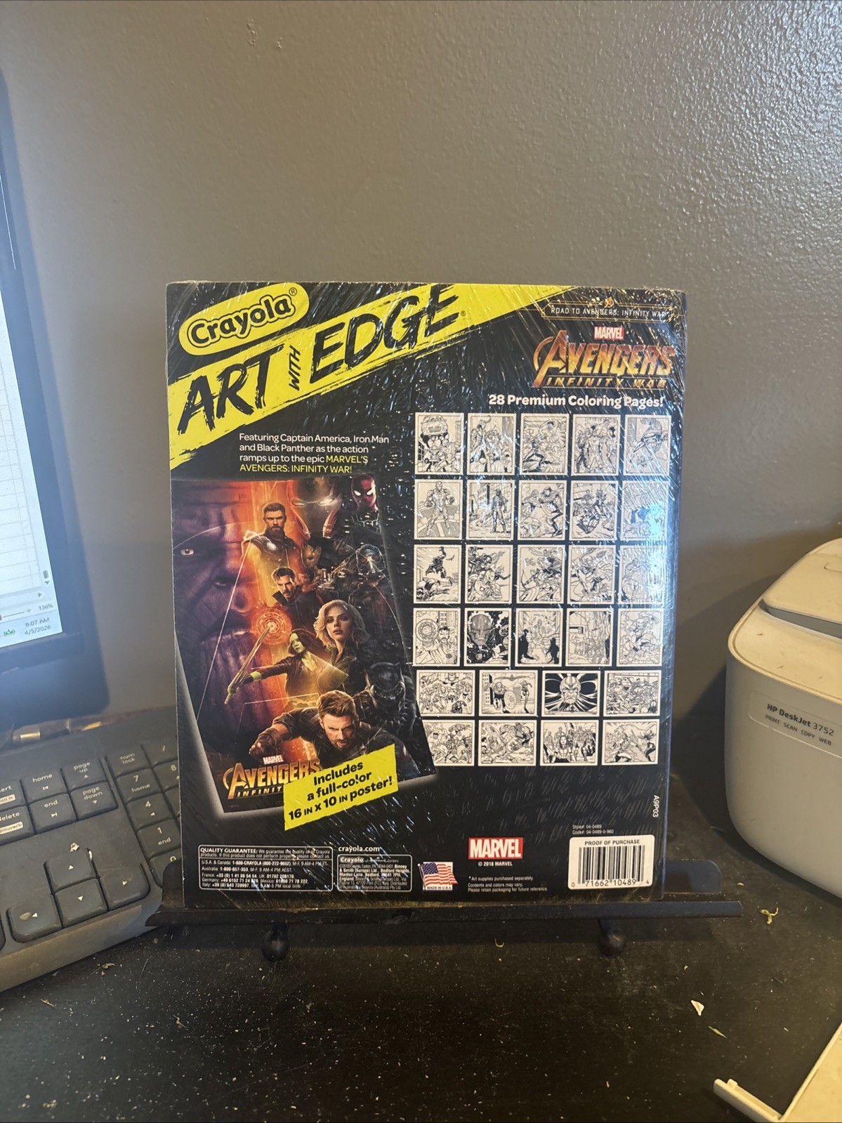 Crayola Art With Edge Marvel Avengers Endgame 28 Pages + 1 Poster Sealed New