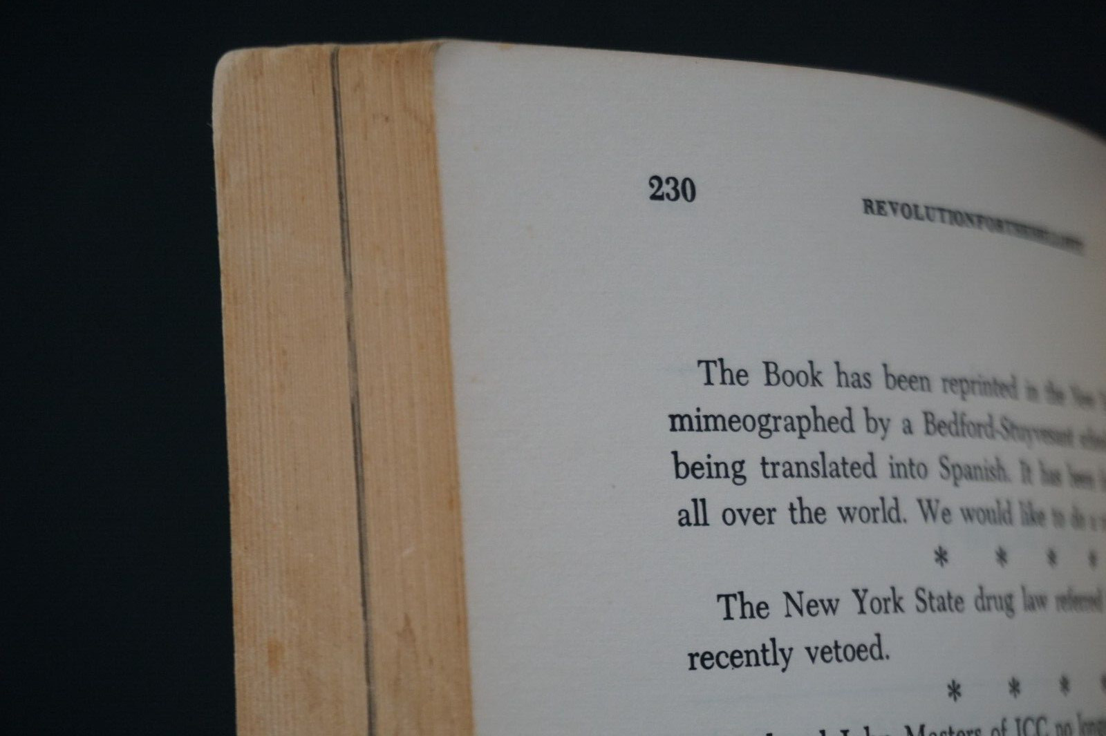 Revolution for the Hell of It (1970, Abbie Hoffman) *Paperback Book GUC