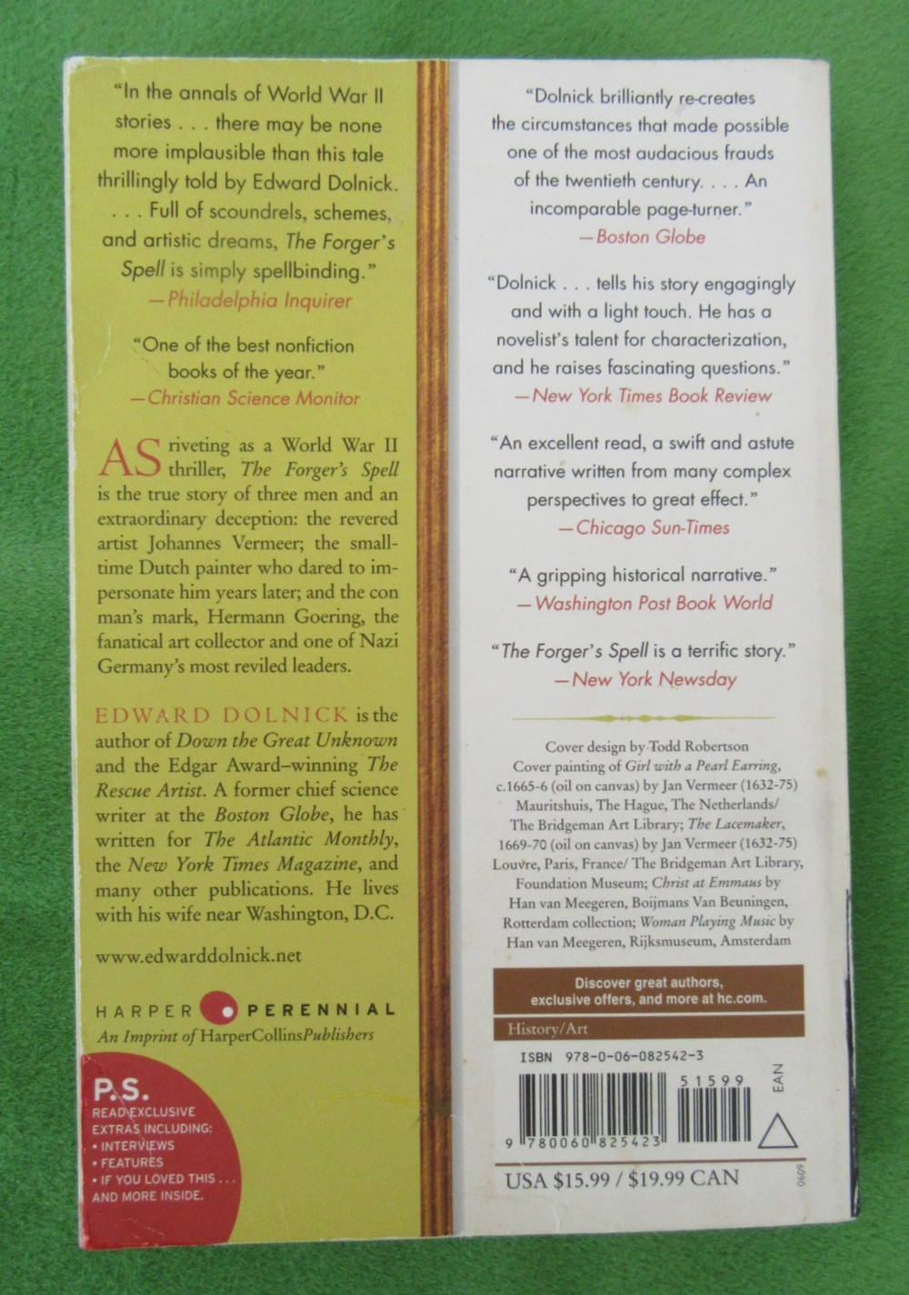 THE FORGER’S SPELL BY EDWARD DOLNICK – TRADE PB; 2009; TRUE ART HOAX STORY