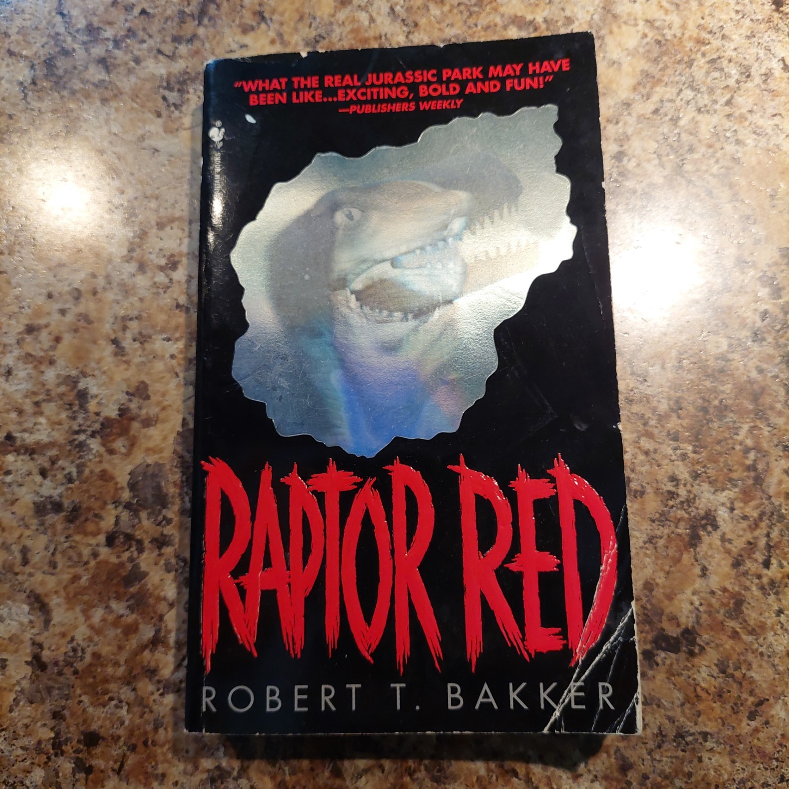 RAPTOR RED Paperback Book 1996 ROBERT T. BAKKER Dinosaurs HOLOGRAM COVER