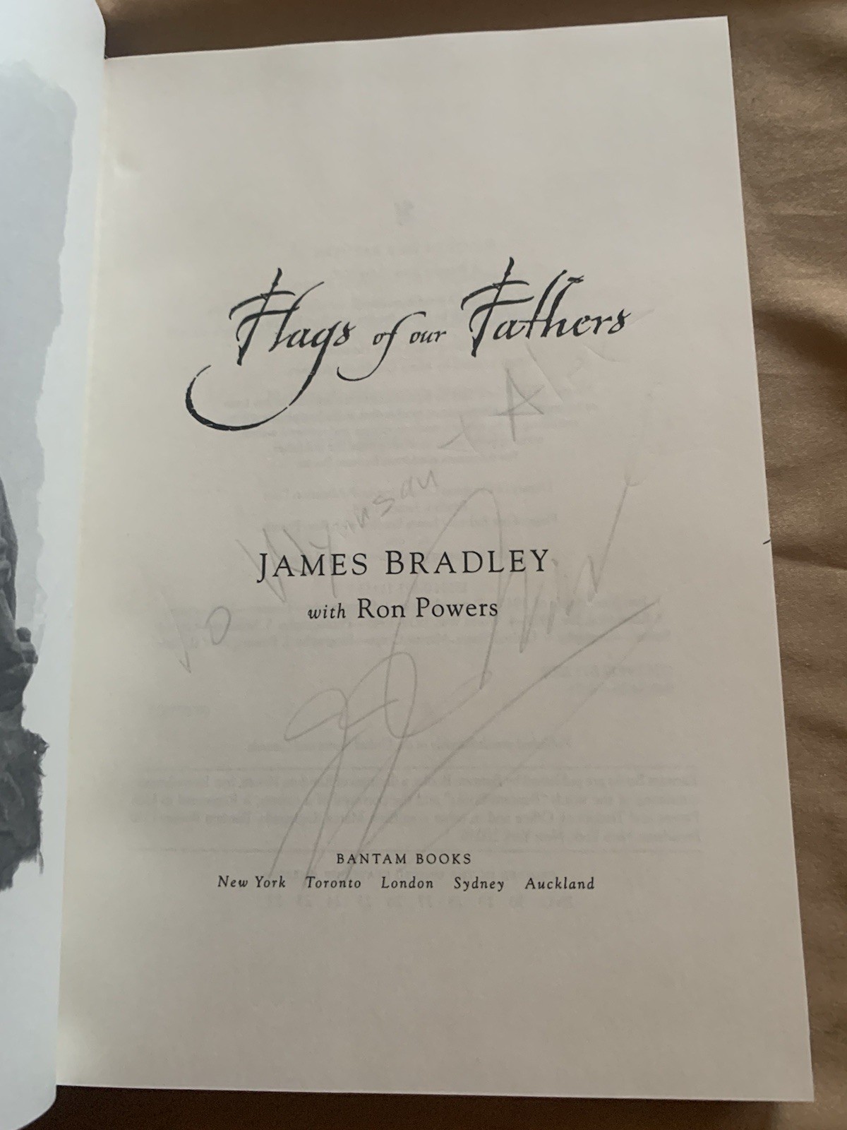 Flags of Our Fathers SIGNED by James Bradley (2000, HCDJ 1st ed)