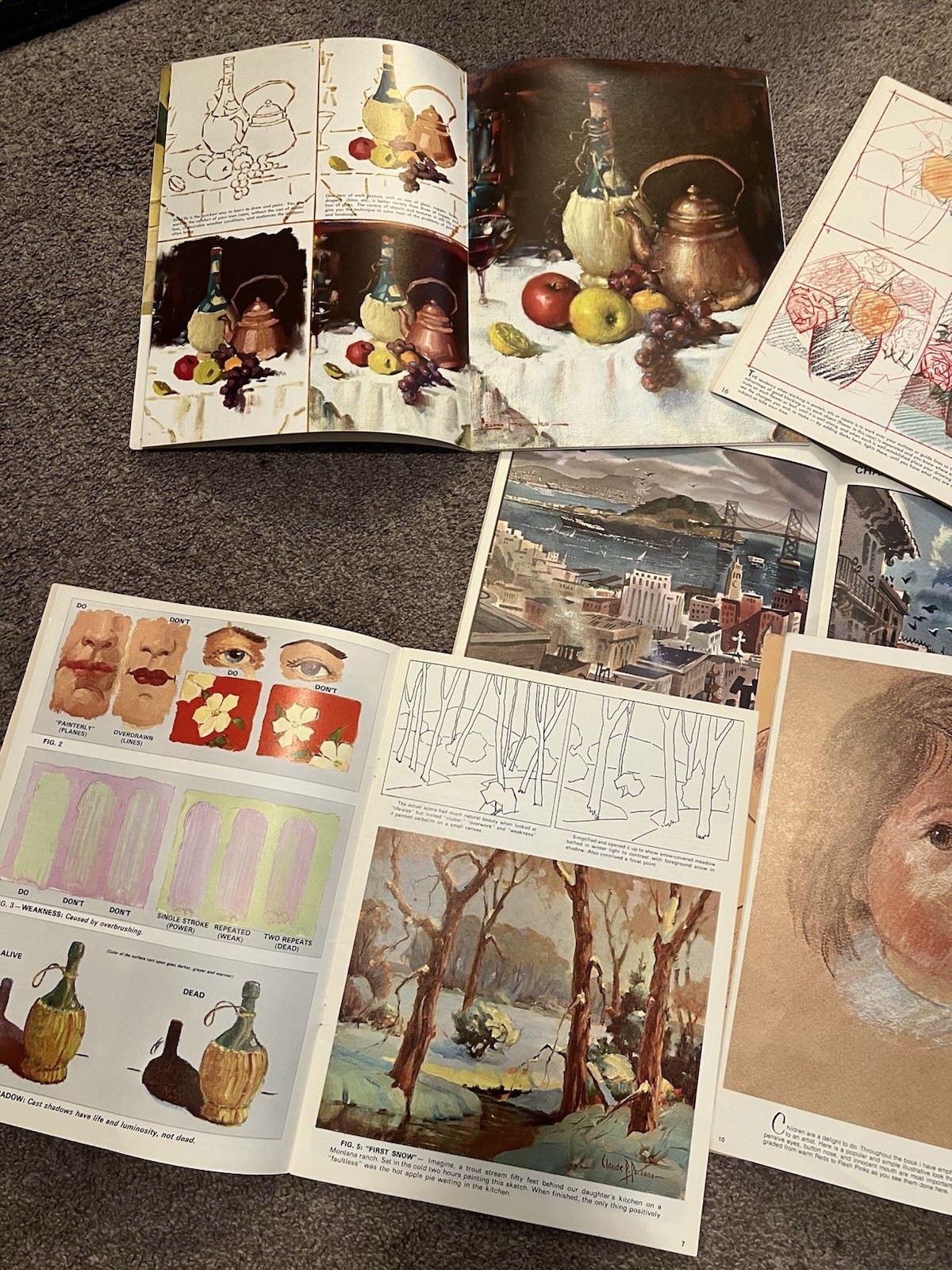Vintage Lot of 5 Walter T. Foster Painting & Drawing Guide Instruction Art Books