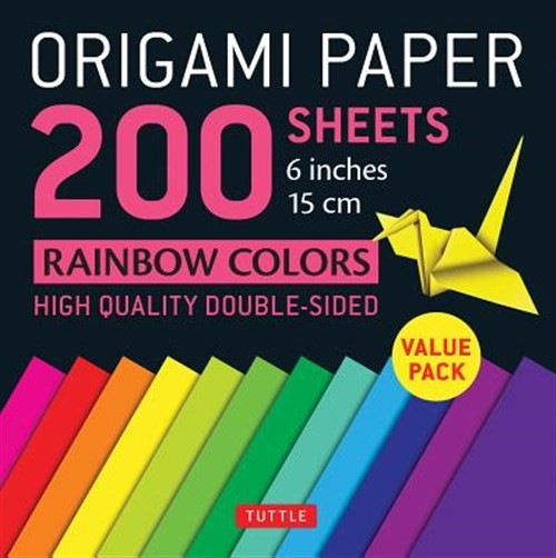 Origami Paper 200 Sheets Rainbow Colors 6 inches : Double-Sided, Paperback by…