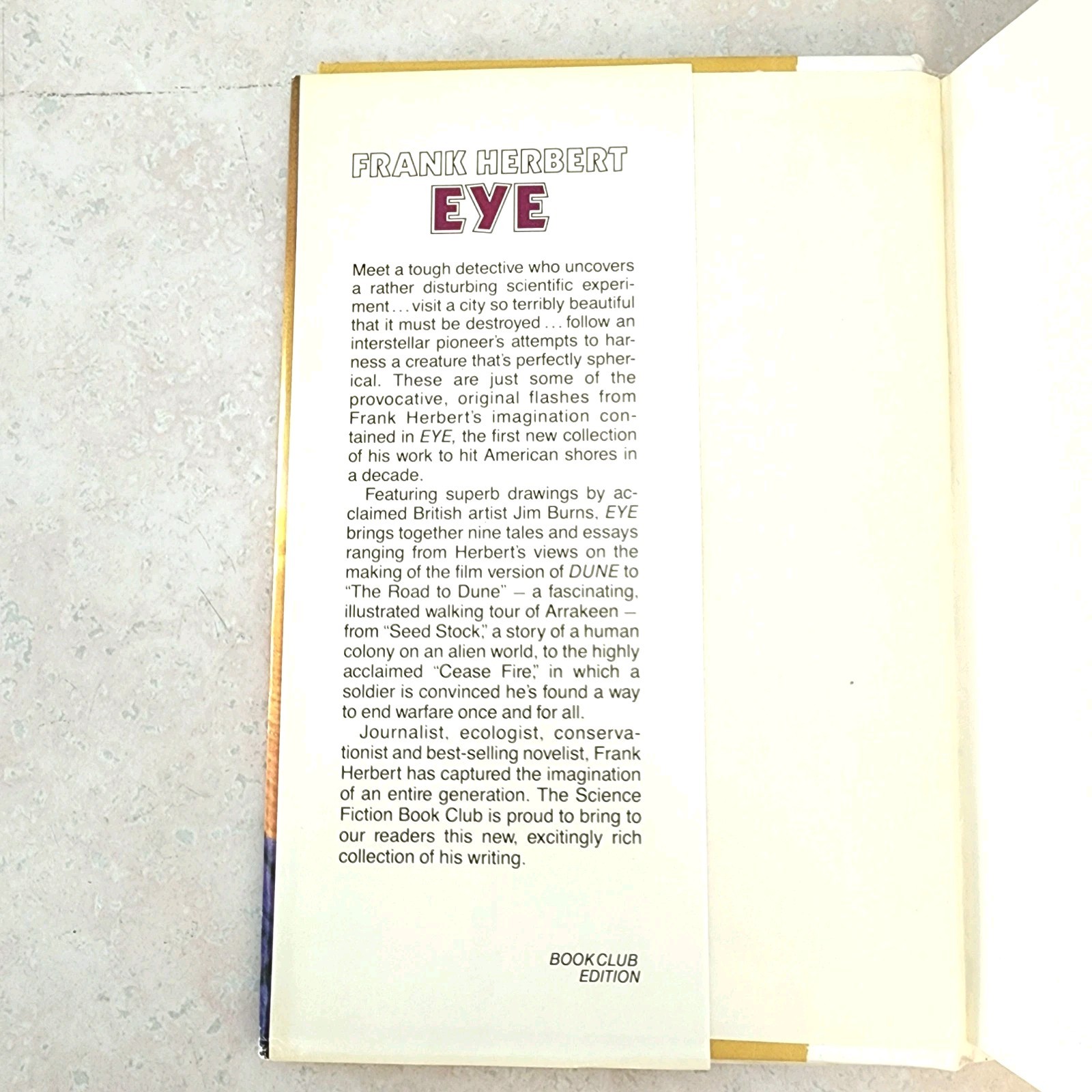 EYE Frank Herbert 1st Book Club Ed 1985 HC Early Printing Jim Burns Art RARE