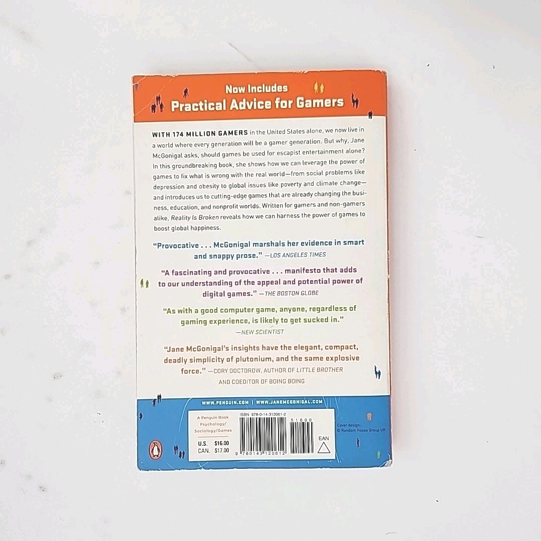 Reality Is Broken By Jane McGonigal FIRST EDITION THUS Paperback Book 2011