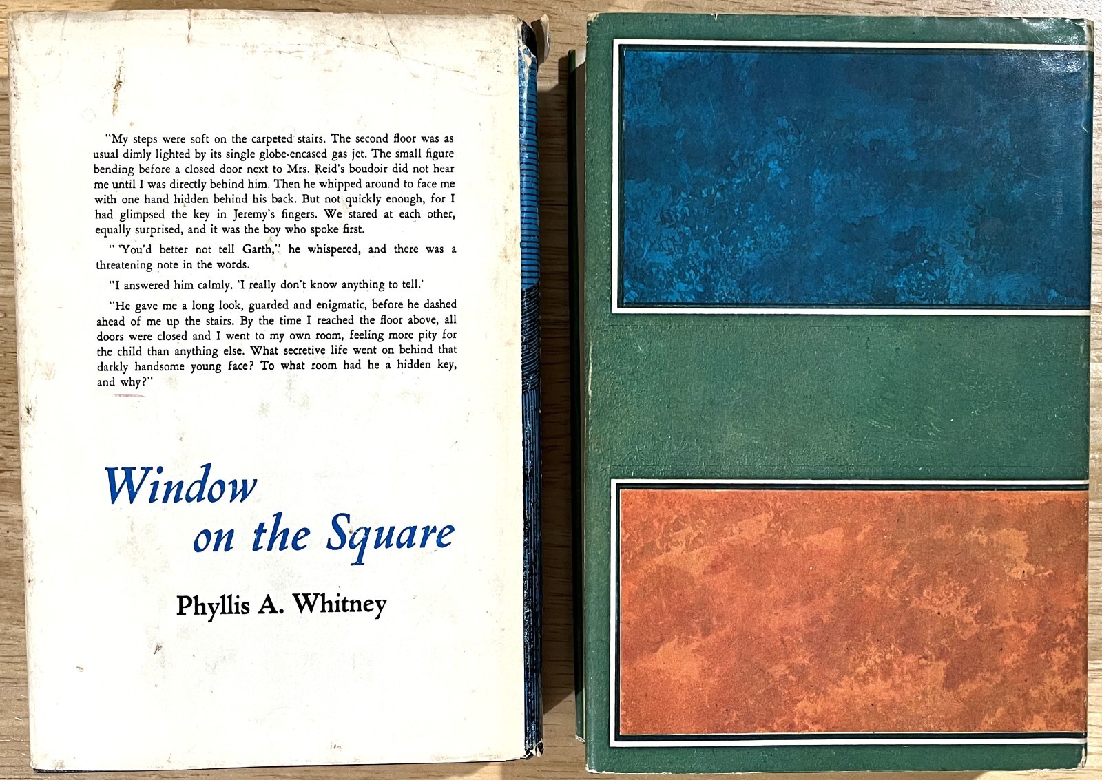 Lot of 2 Phyllis Whitney: Window on Square ~ Blue Fire/Black Amber ~Vintage HCDJ