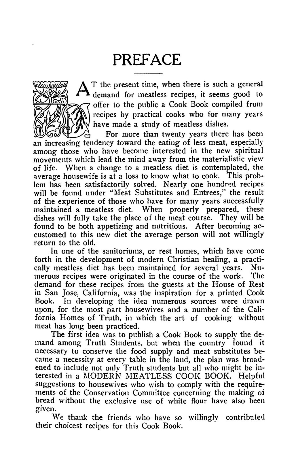 1910 Modern Meatless Cook Book 145 Pages