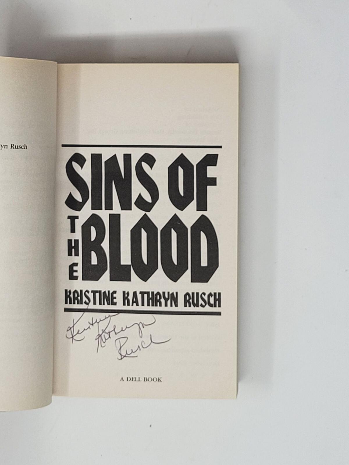 KRISTINE KATHRYN RUSCH SIGNED DELL ABYSS 1ST – Sins of the Blood
